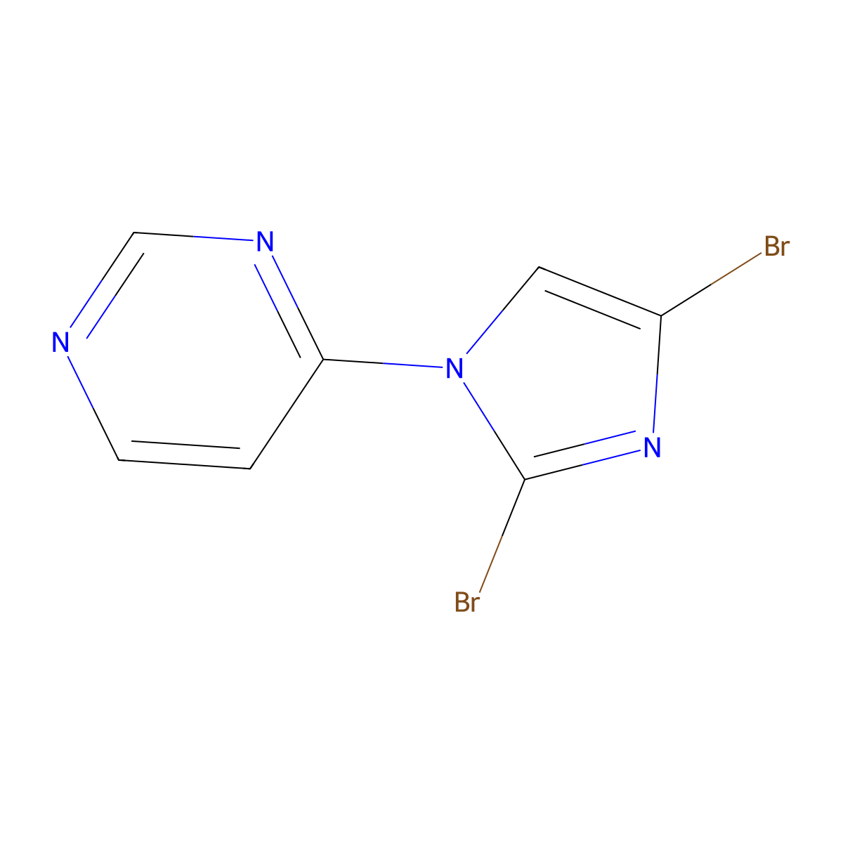 4-(2,4-dibromo-1H-imidazol-1-yl)pyrimidine molecular structure, CAS 2294950-11-9