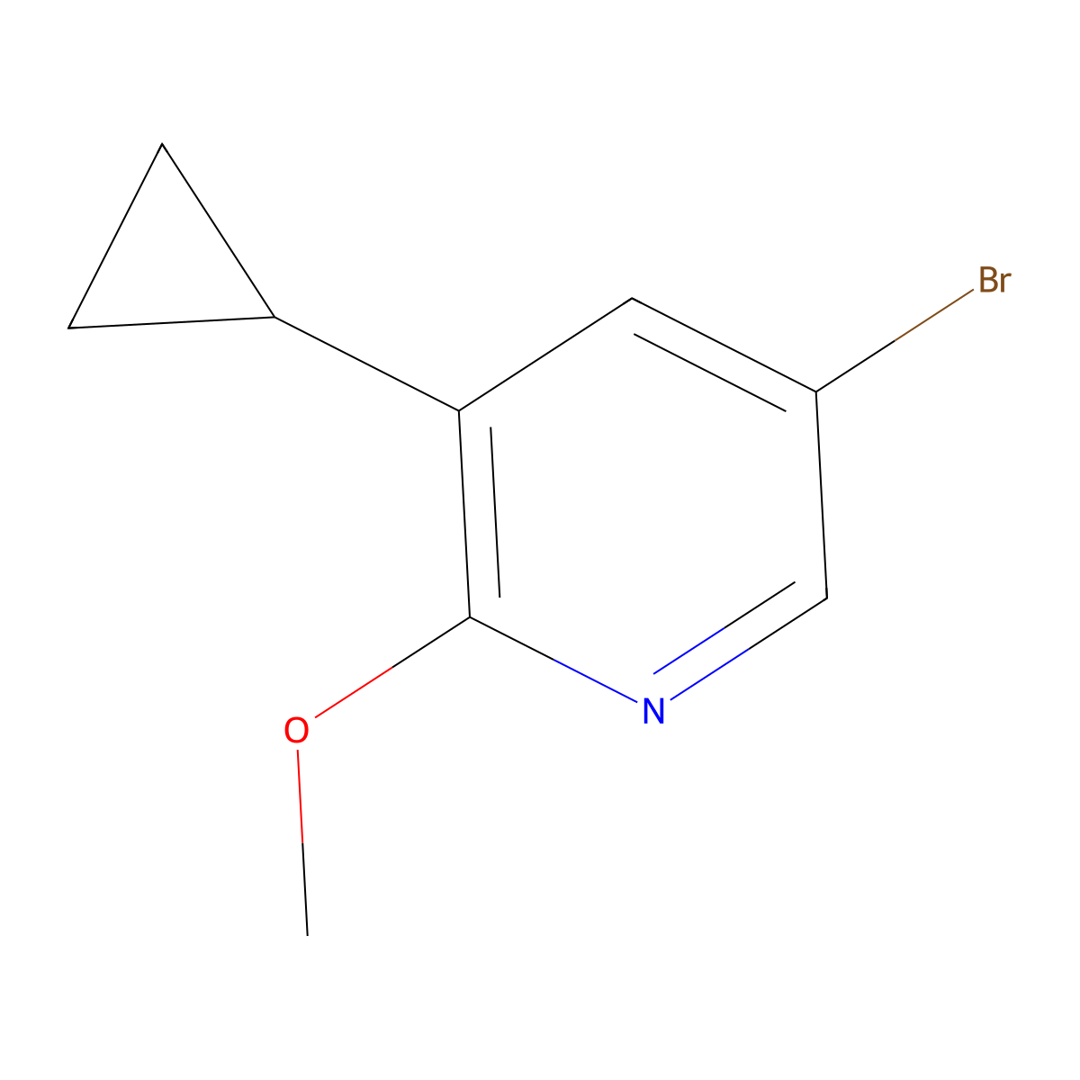5-Bromo-3-cyclopropyl-2-methoxypyridine molecular structure, CAS 2294950-12-0