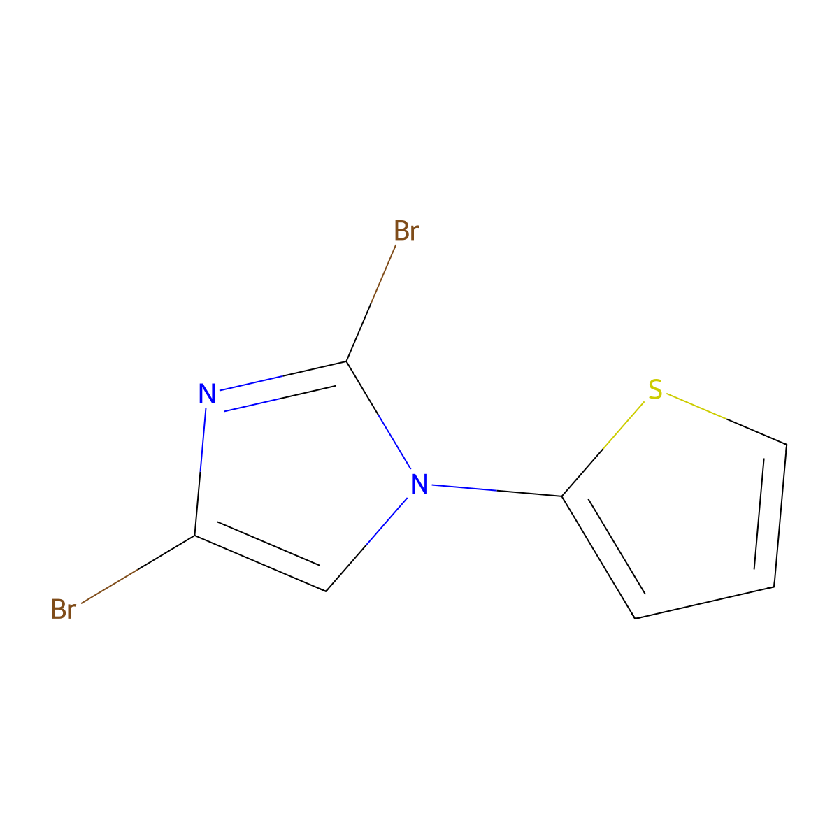 2,4-dibromo-1-(thiophen-2-yl)-1H-imidazole molecular structure, CAS 2294950-13-1