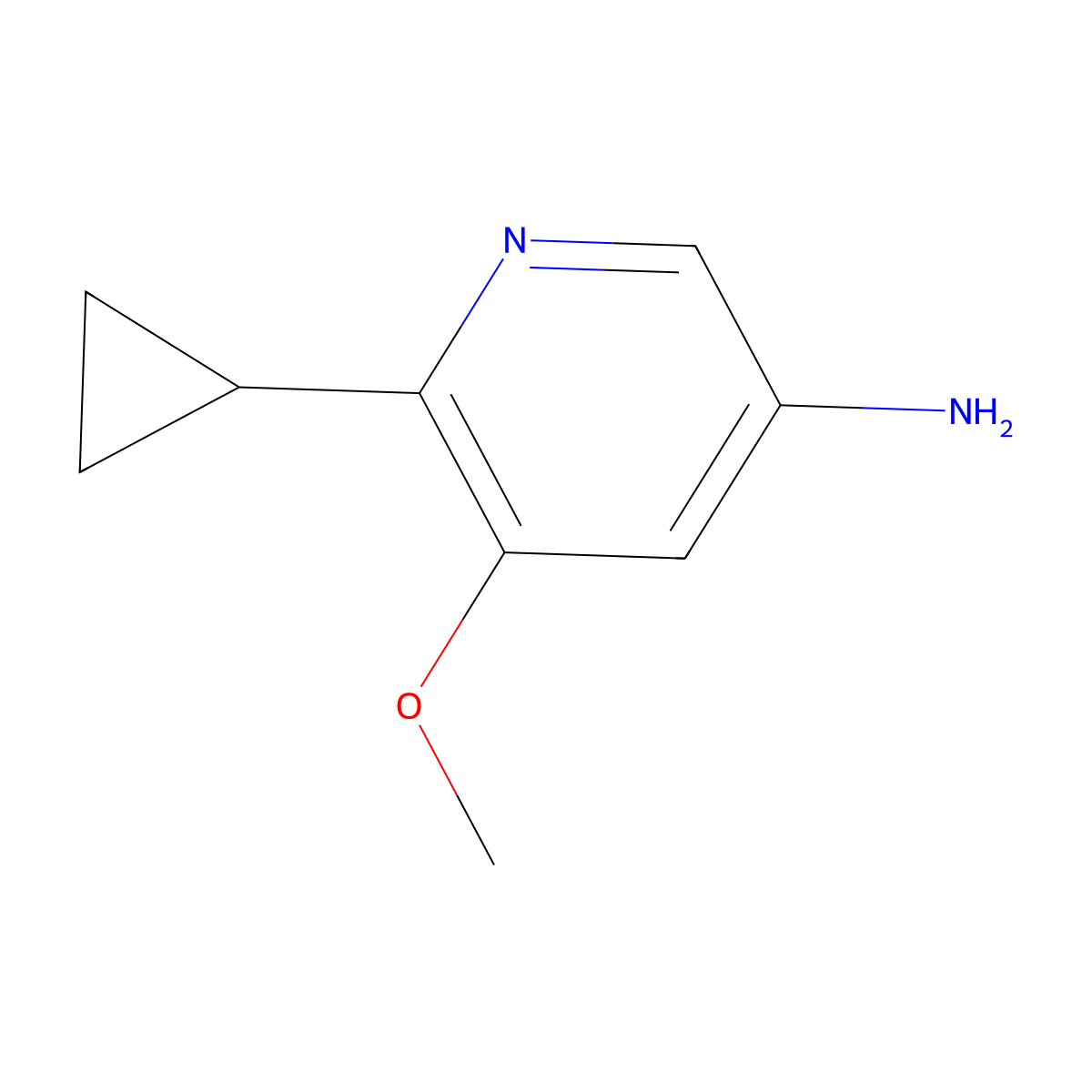 6-Cyclopropyl-5-methoxypyridin-3-amine molecular structure, CAS 2294950-14-2