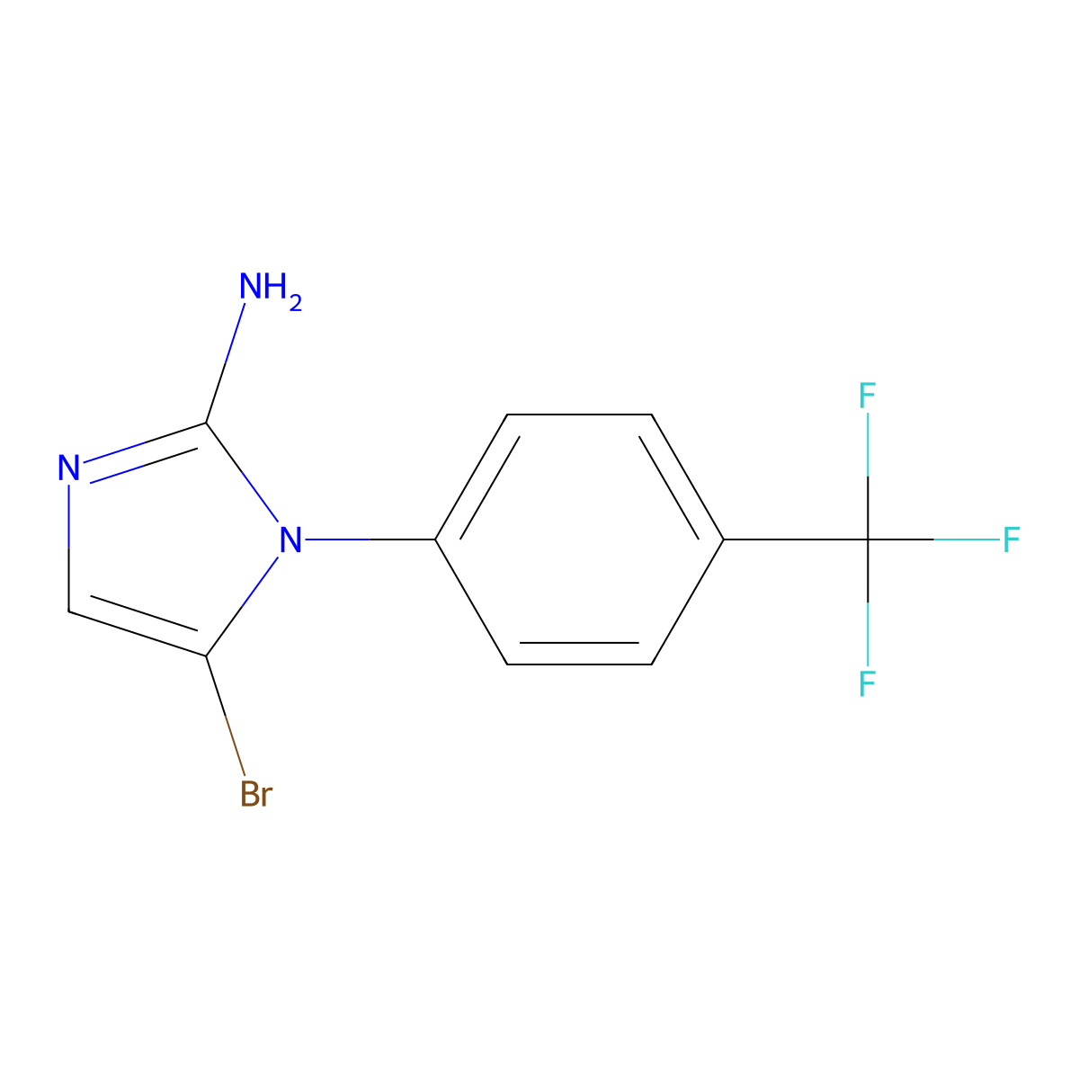 5-bromo-1-(4-(trifluoromethyl)phenyl)-1H-imidazol-2-amine molecular structure, CAS 2294950-15-3