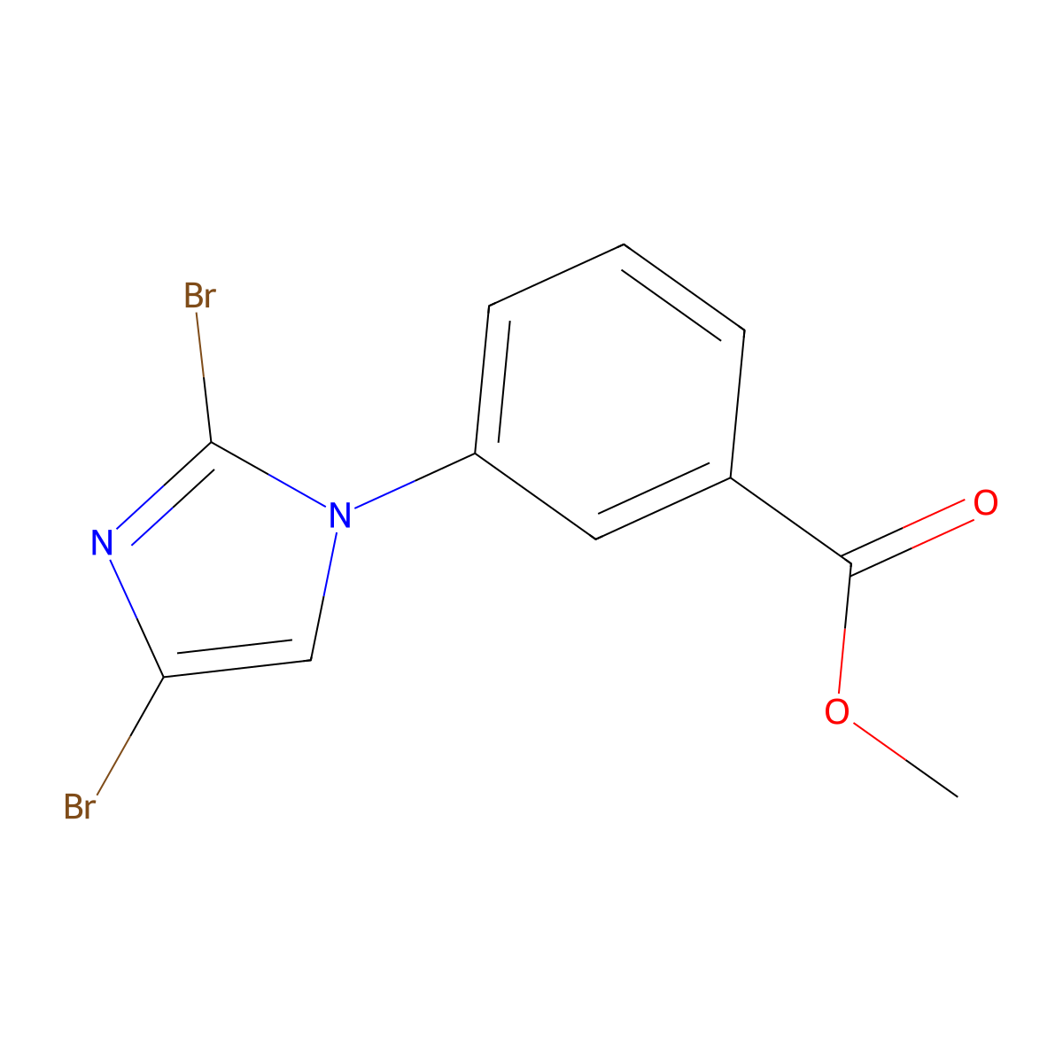 methyl 3-(2,4-dibromo-1H-imidazol-1-yl)benzoate molecular structure, CAS 2294950-16-4