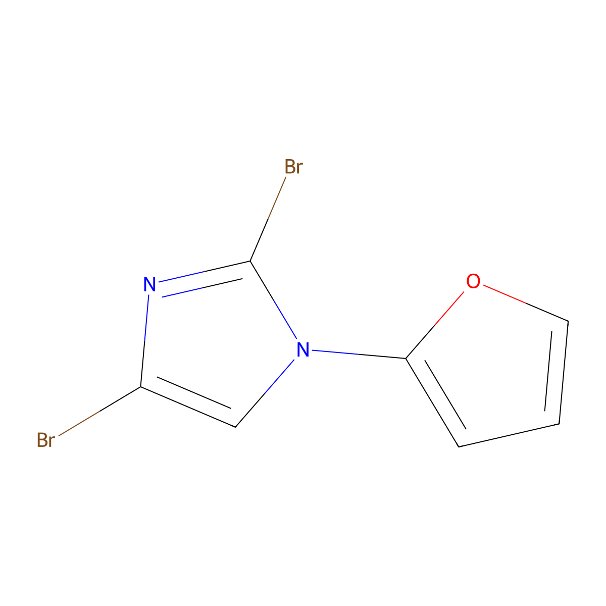 2,4-dibromo-1-(furan-2-yl)-1H-imidazole molecular structure, CAS 2294950-22-2