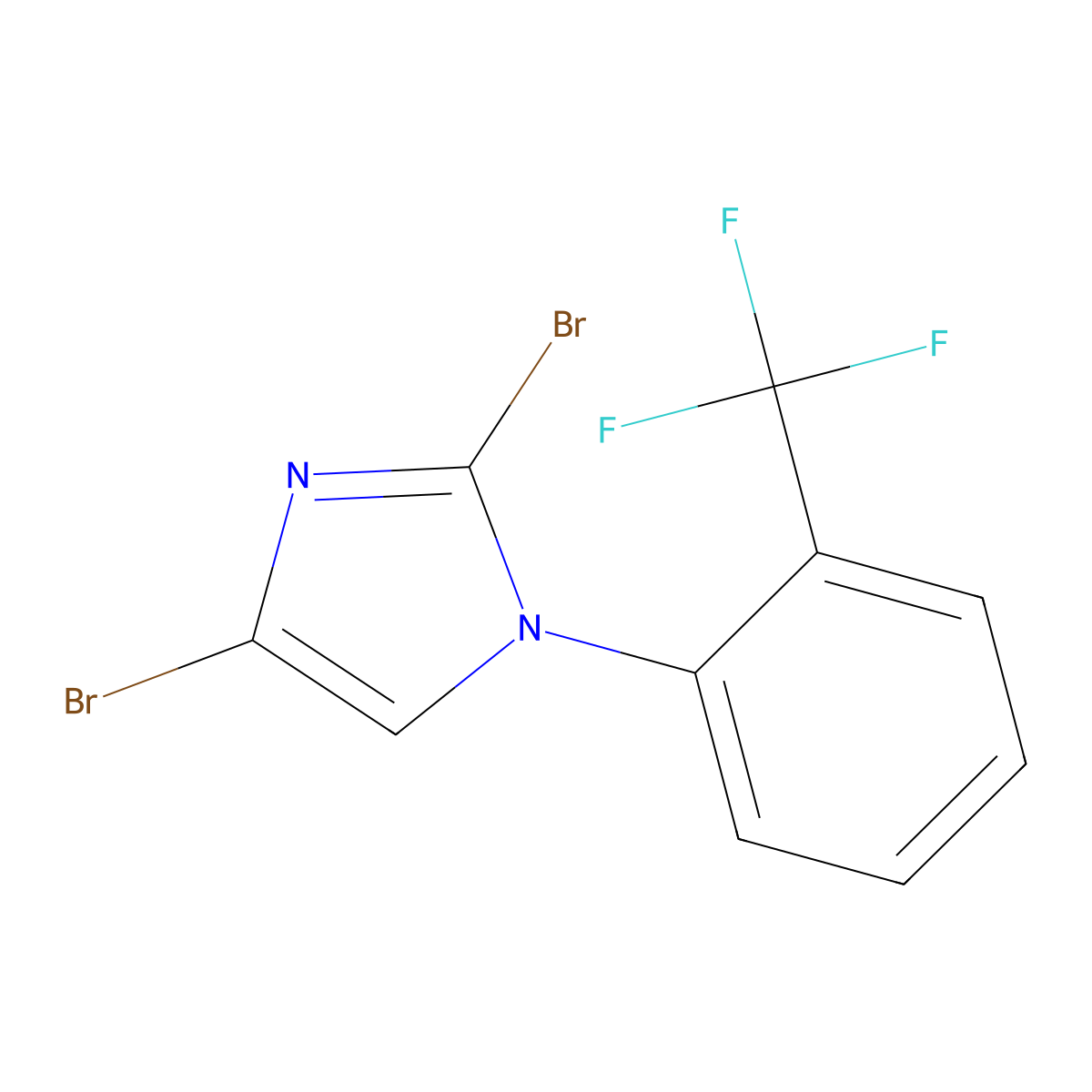 2,4-dibromo-1-(2-(trifluoromethyl)phenyl)-1H-imidazole molecular structure, CAS 2294950-24-4