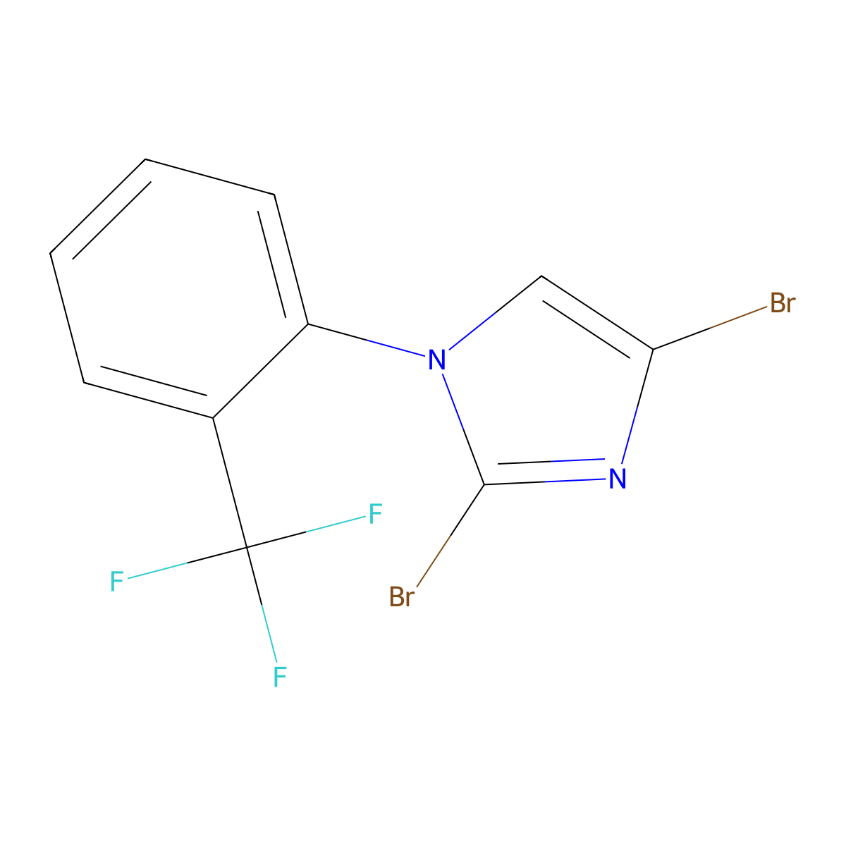 2,4-dibromo-1-(2-(trifluoromethyl)phenyl)-1H-imidazole molecular structure, CAS 2294950-24-4