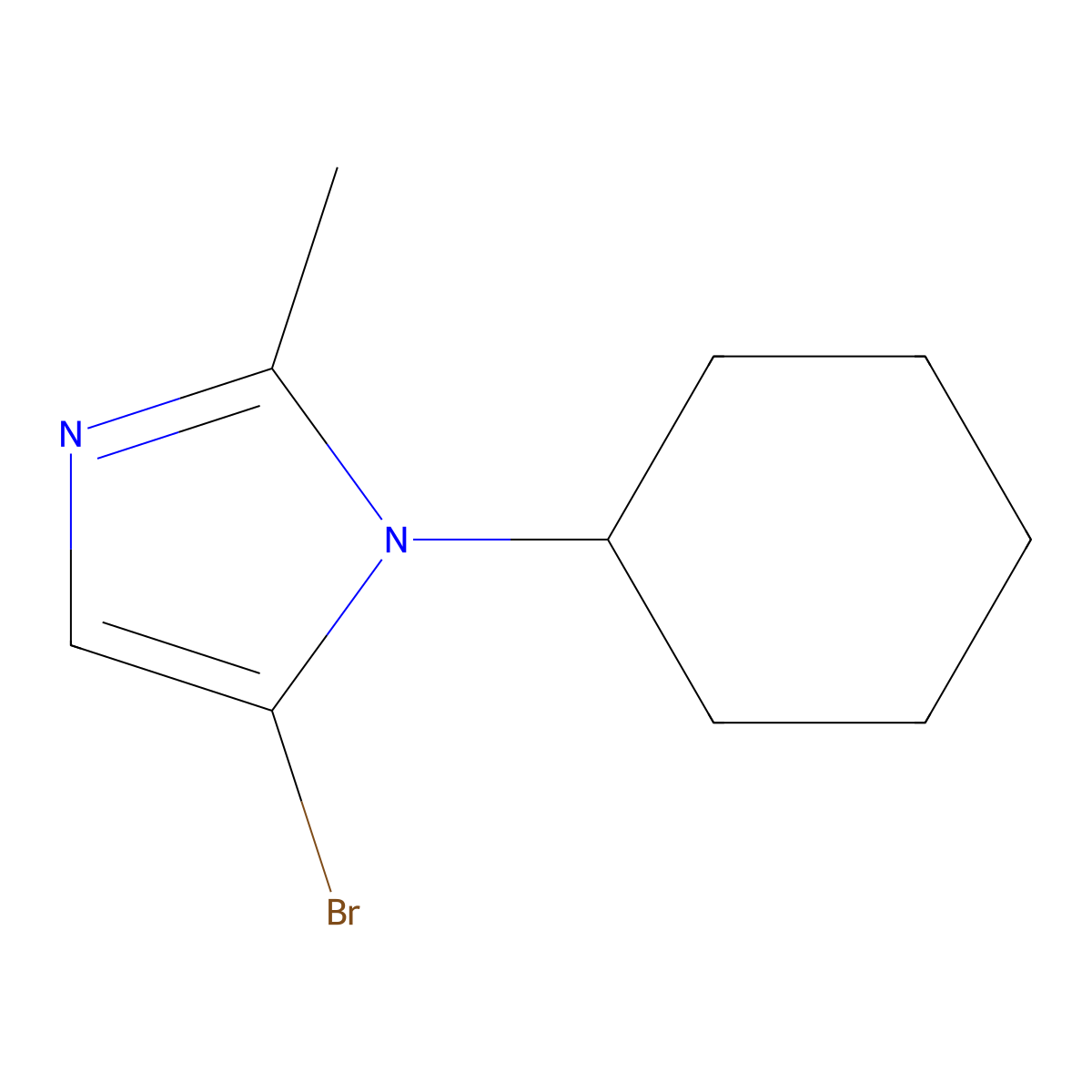 5-bromo-1-cyclohexyl-2-methyl-1H-imidazole molecular structure, CAS 2294950-26-6