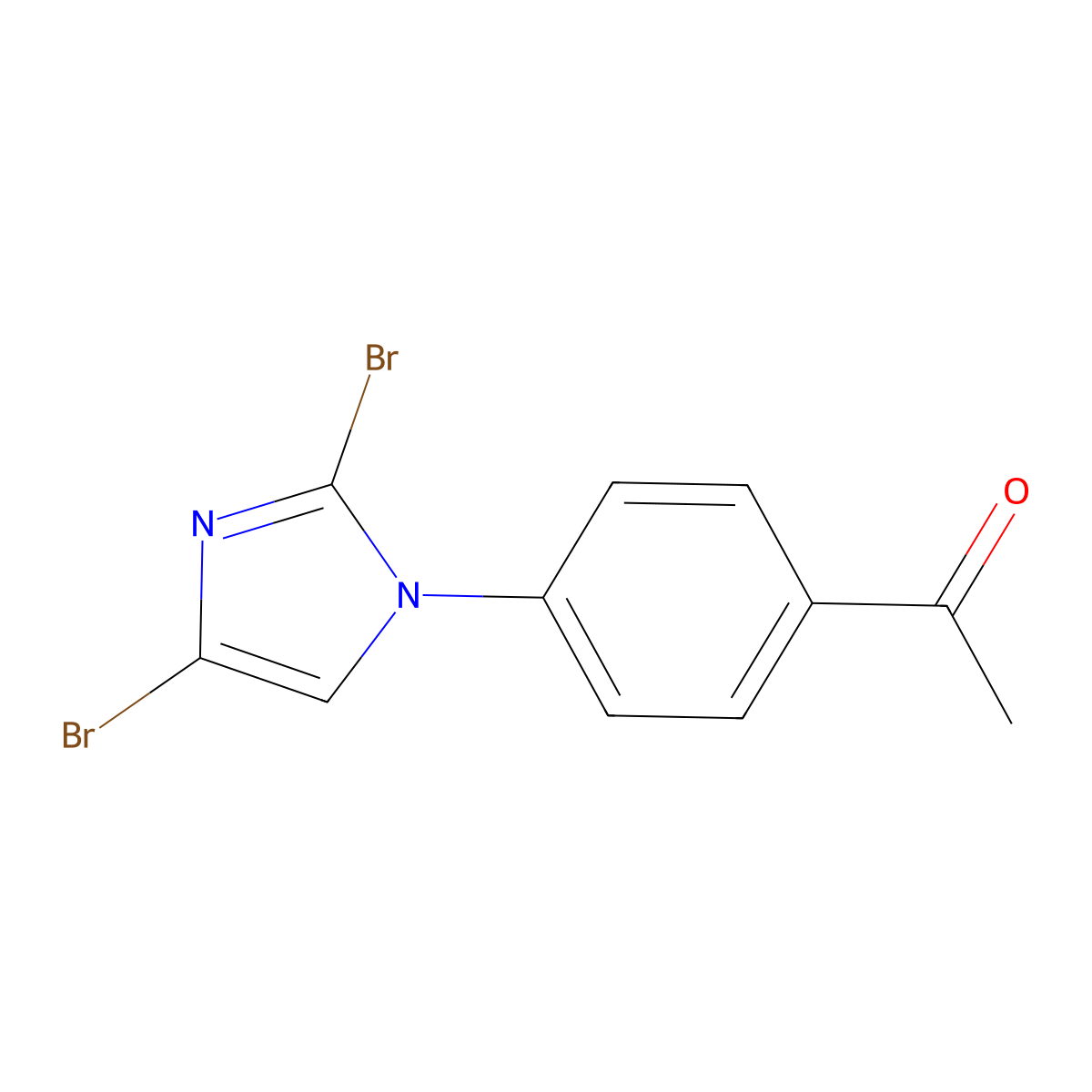 1-(4-(2,4-dibromo-1H-imidazol-1-yl)phenyl)ethan-1-one molecular structure, CAS 2294950-27-7