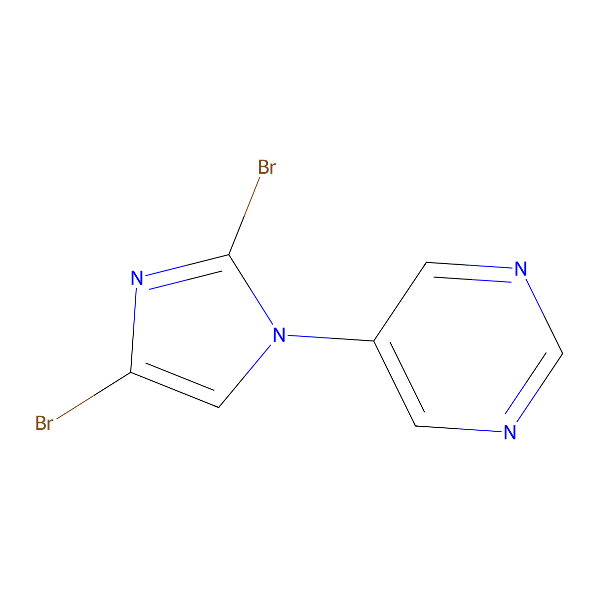 5-(2,4-dibromo-1H-imidazol-1-yl)pyrimidine molecular structure, CAS 2294950-29-9