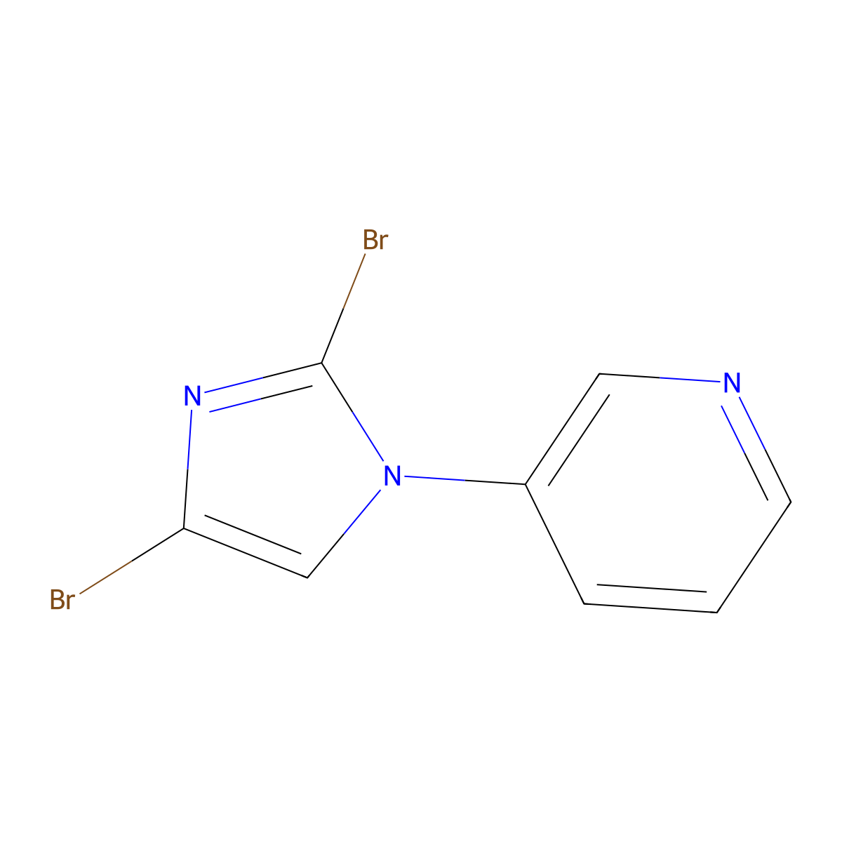 3-(2,4-dibromo-1H-imidazol-1-yl)pyridine molecular structure, CAS 2294950-34-6