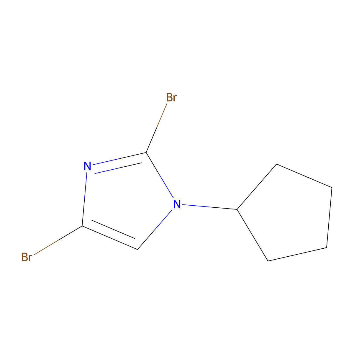 2,4-dibromo-1-cyclopentyl-1H-imidazole molecular structure, CAS 2294950-40-4