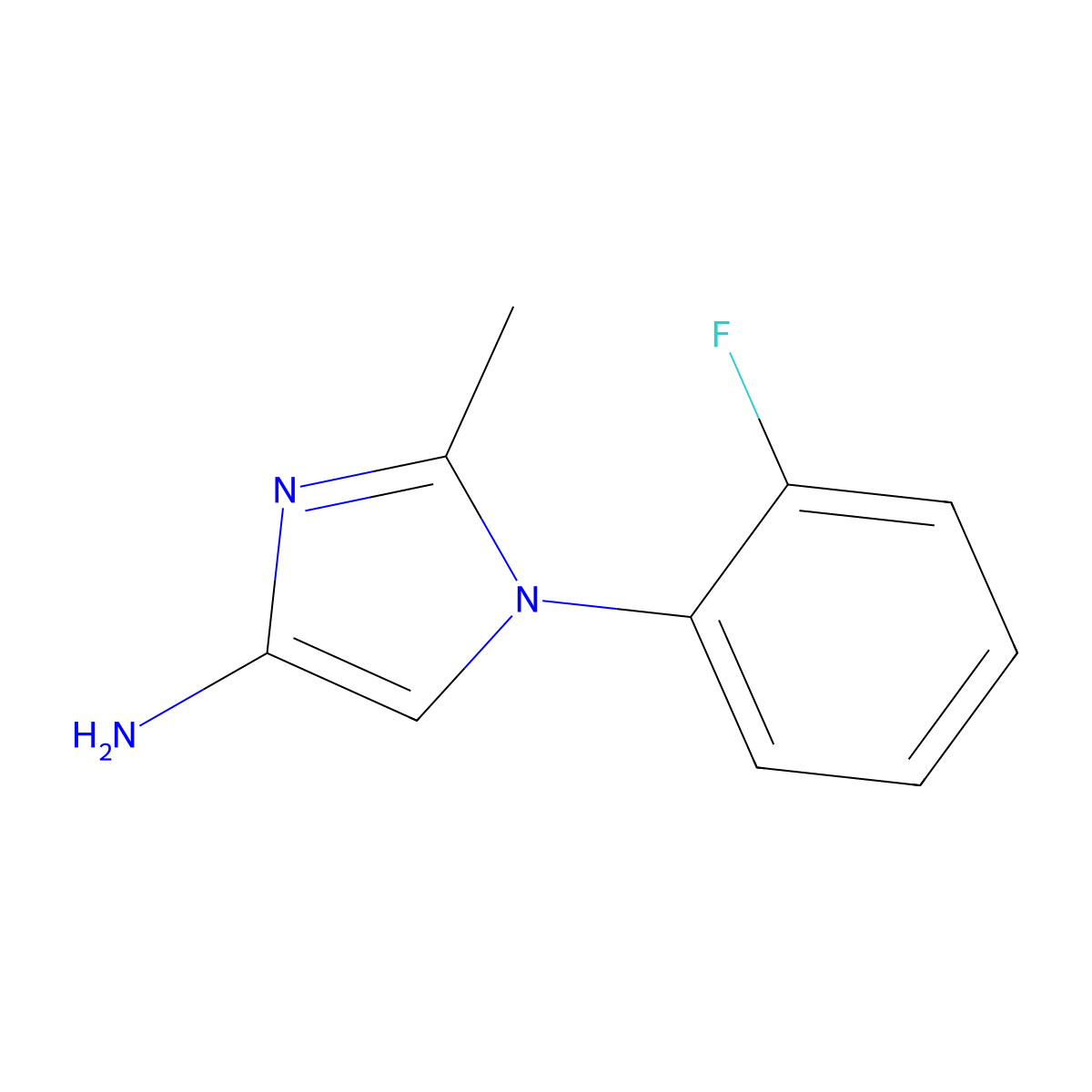 1-(2-fluorophenyl)-2-methyl-1H-imidazol-4-amine molecular structure, CAS 2294950-42-6