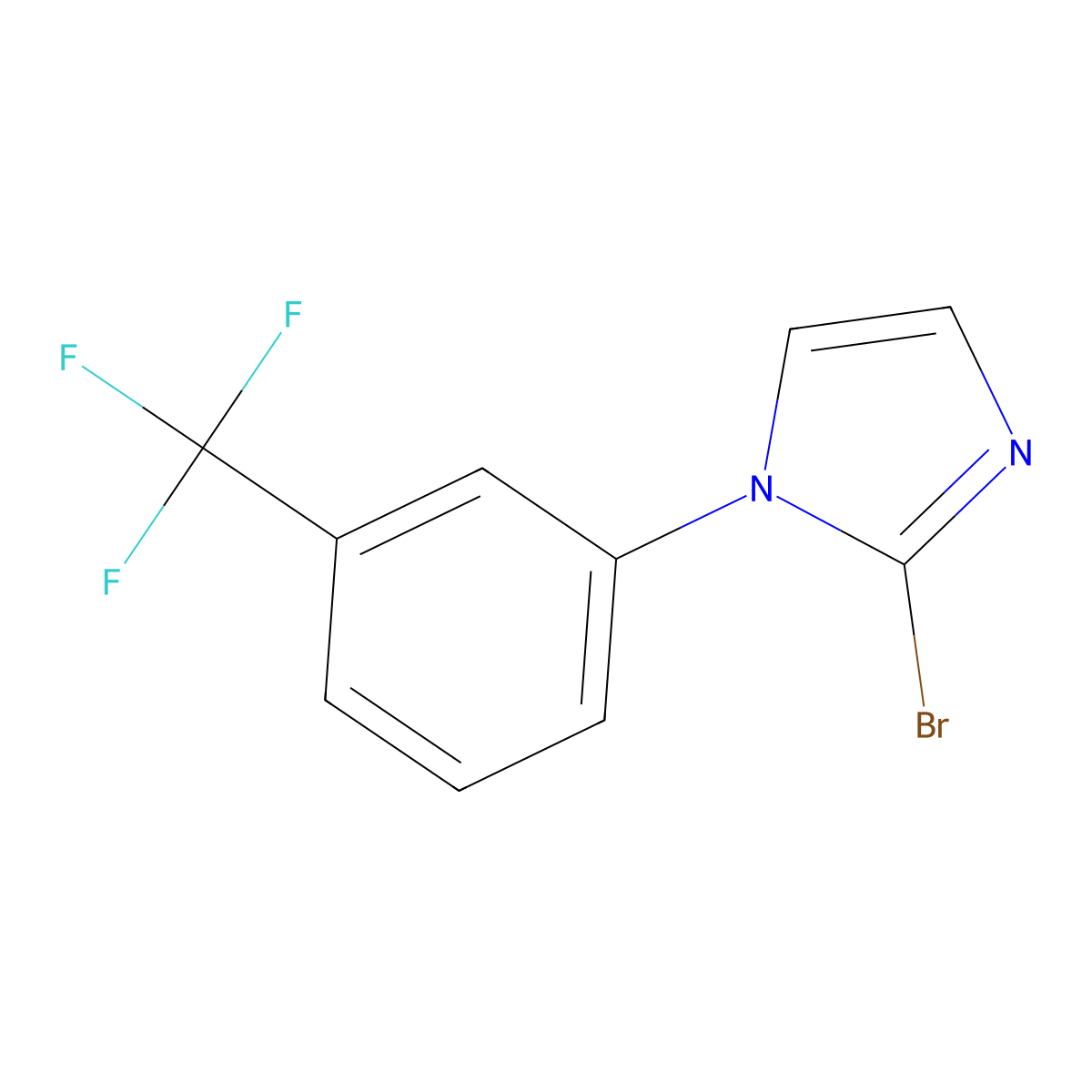 2-bromo-1-(3-(trifluoromethyl)phenyl)-1H-imidazole molecular structure, CAS 2294950-44-8