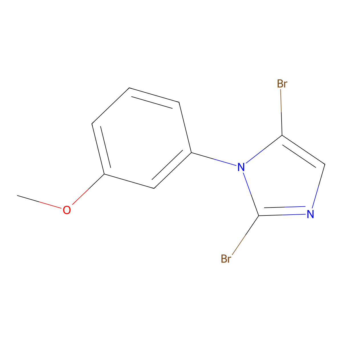 2,5-dibromo-1-(3-methoxyphenyl)-1H-imidazole molecular structure, CAS 2294950-46-0