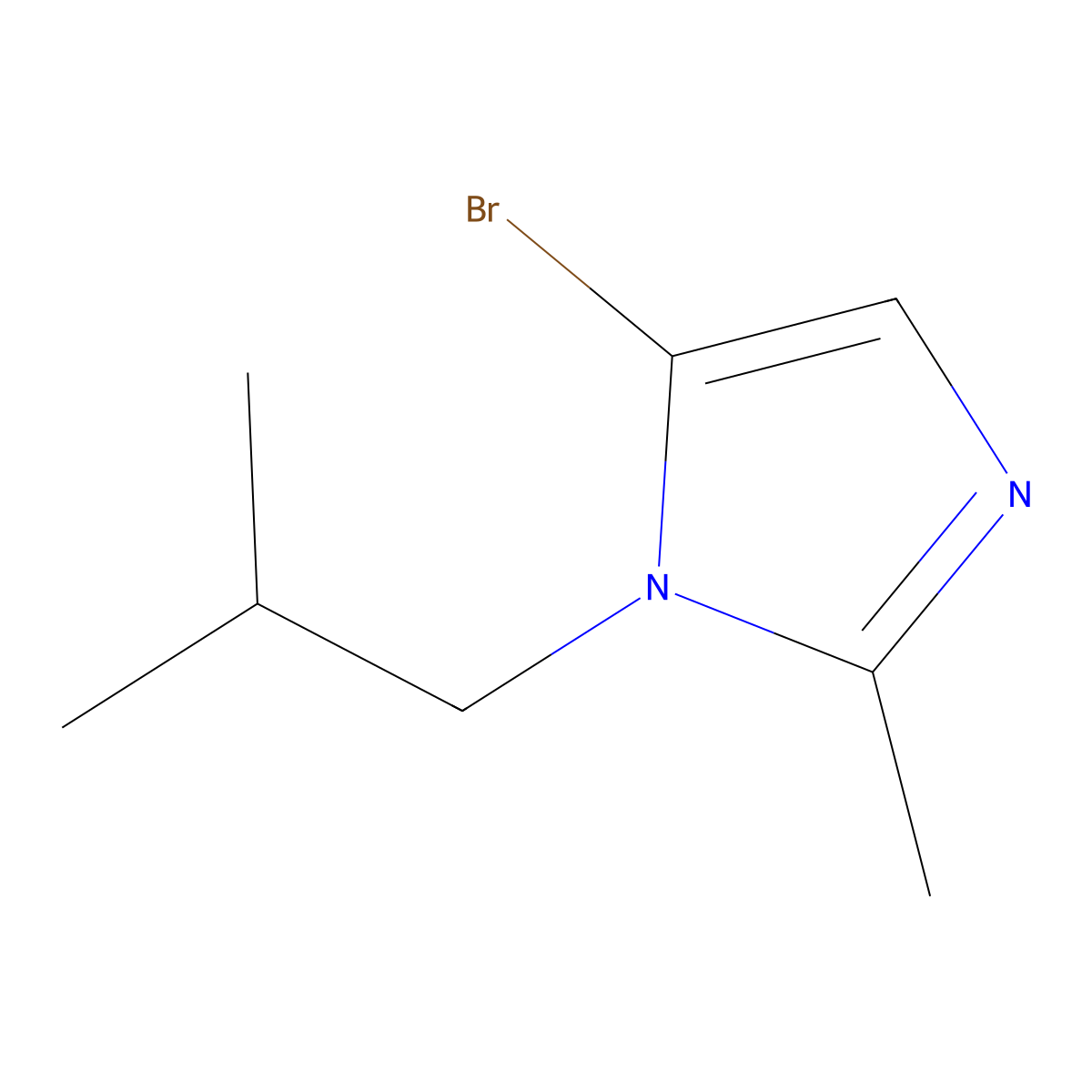 5-bromo-1-isobutyl-2-methyl-1H-imidazole molecular structure, CAS 2294950-47-1
