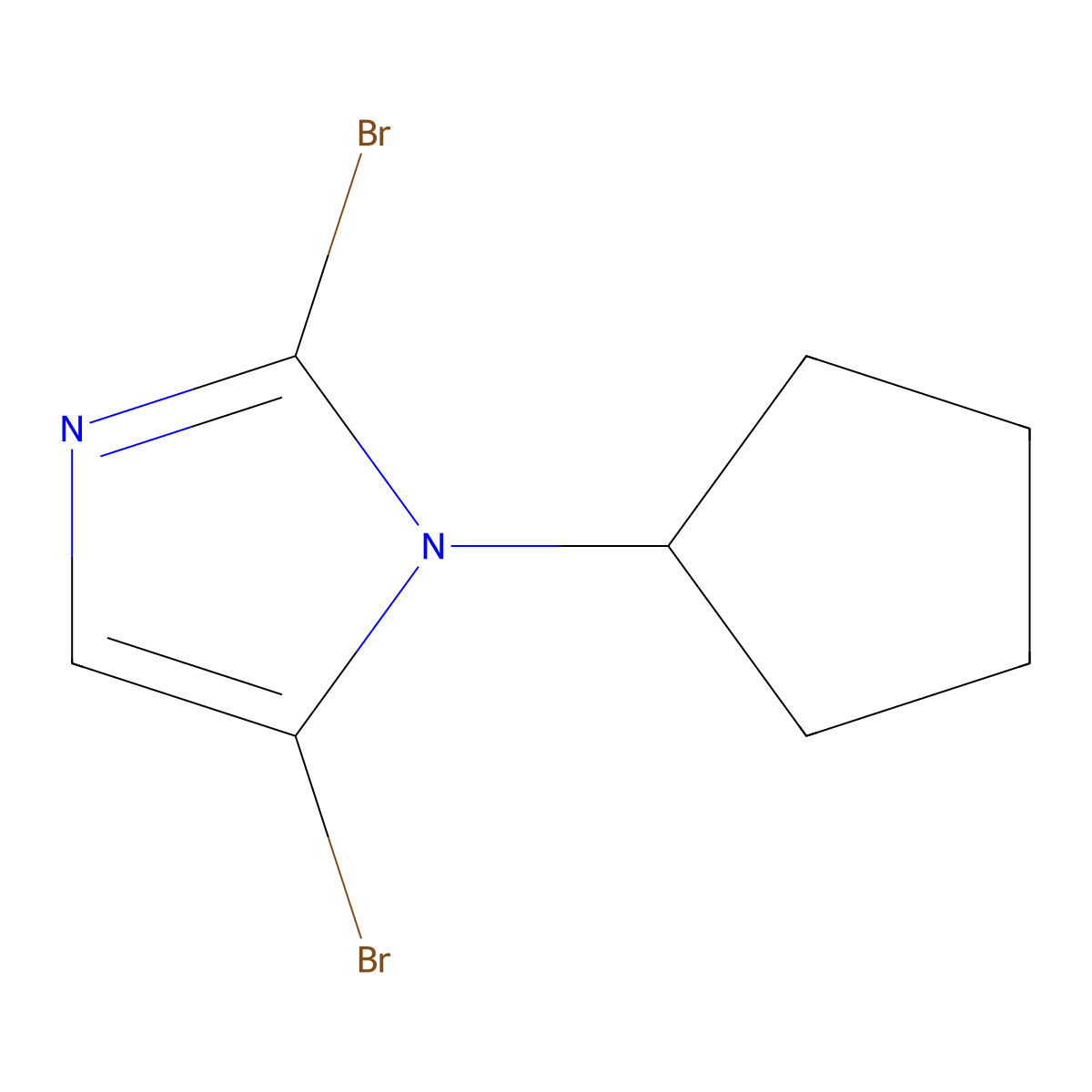 2,5-dibromo-1-cyclopentyl-1H-imidazole molecular structure, CAS 2294950-57-3