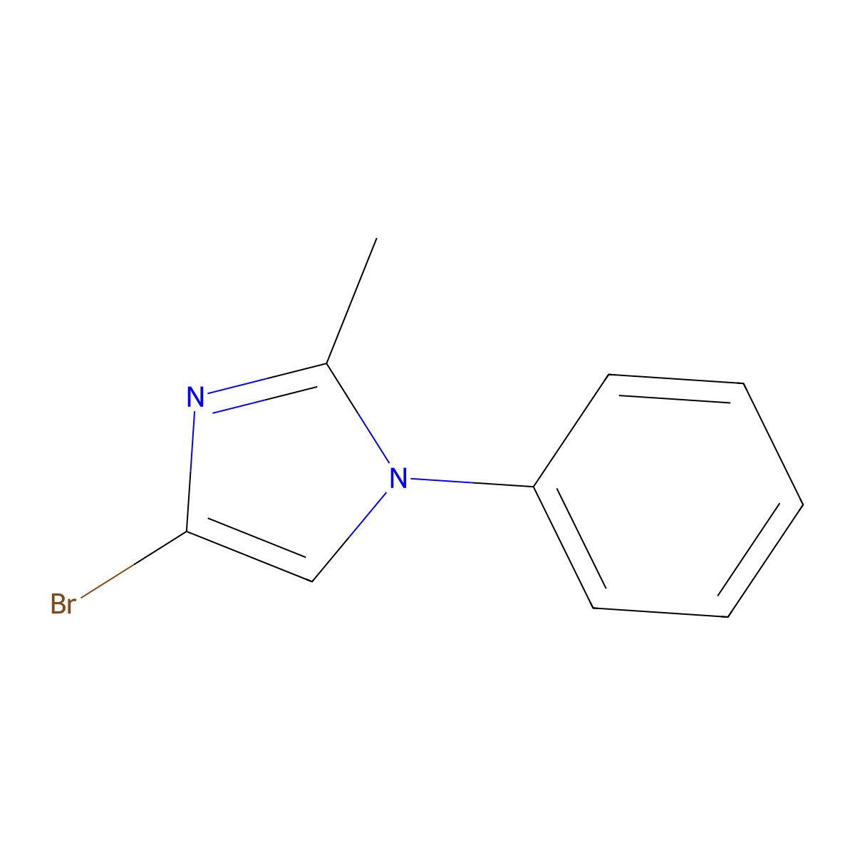 4-bromo-2-methyl-1-phenyl-1H-imidazole molecular structure, CAS 2294950-63-1