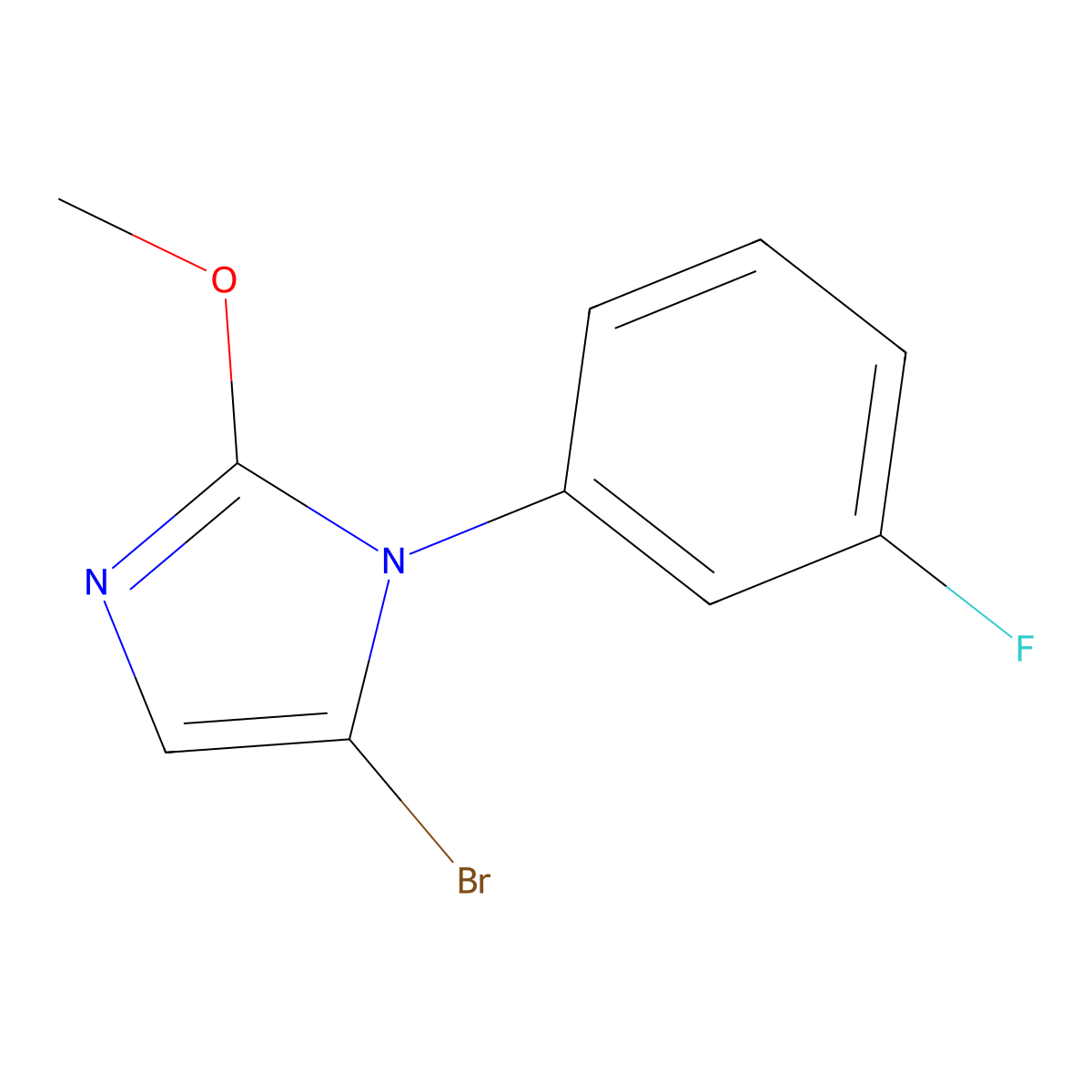 5-bromo-1-(3-fluorophenyl)-2-methoxy-1H-imidazole molecular structure, CAS 2294950-64-2