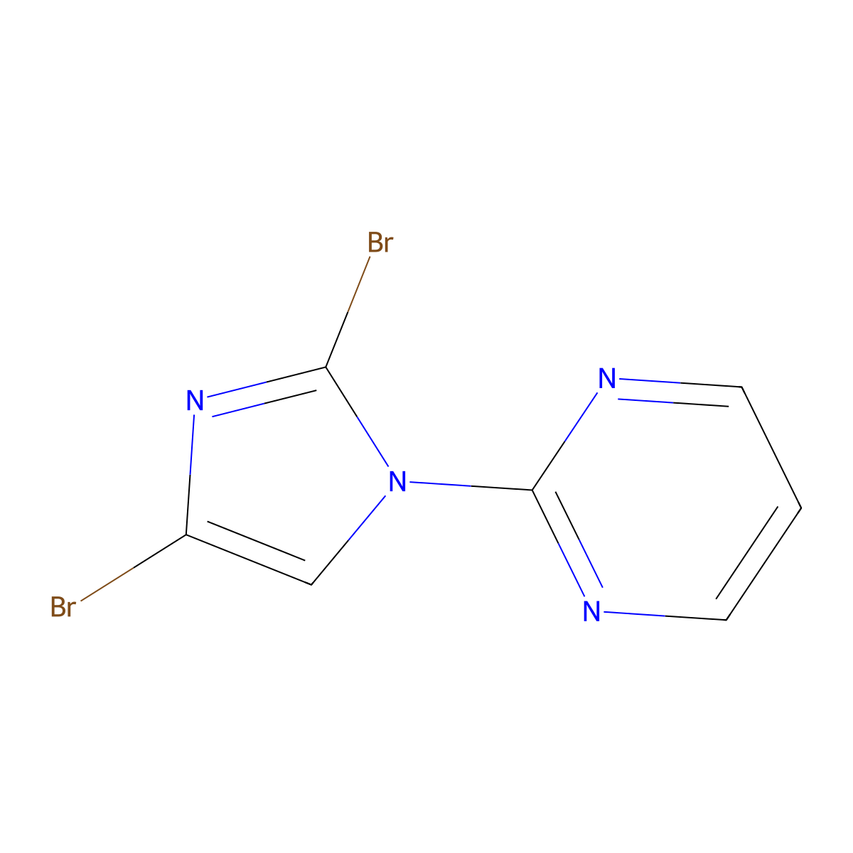 2-(2,4-dibromo-1H-imidazol-1-yl)pyrimidine molecular structure, CAS 2294950-65-3