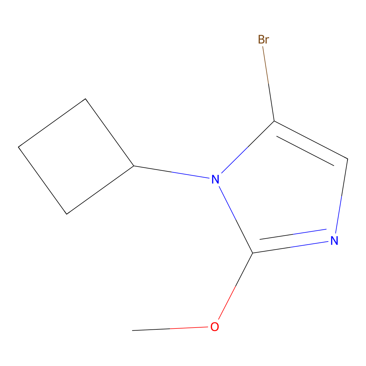 5-bromo-1-cyclobutyl-2-methoxy-1H-imidazole molecular structure, CAS 2294950-68-6