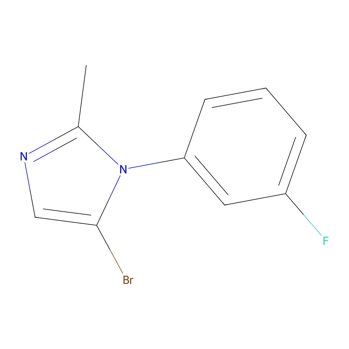 5-bromo-1-(3-fluorophenyl)-2-methyl-1H-imidazole molecular structure, CAS 2294950-72-2