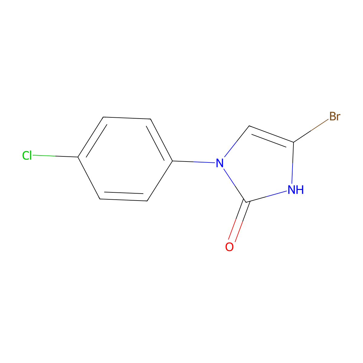 4-bromo-1-(4-chlorophenyl)-1,3-dihydro-2H-imidazol-2-one molecular structure, CAS 2294956-88-8