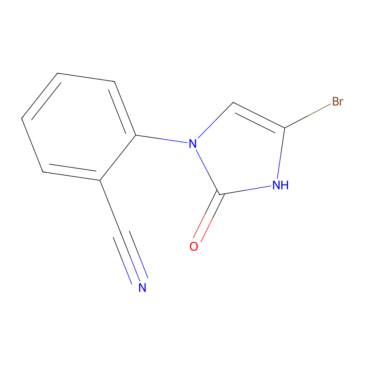 2-(4-bromo-2-oxo-2,3-dihydro-1H-imidazol-1-yl)benzonitrile molecular structure, CAS 2294956-90-2