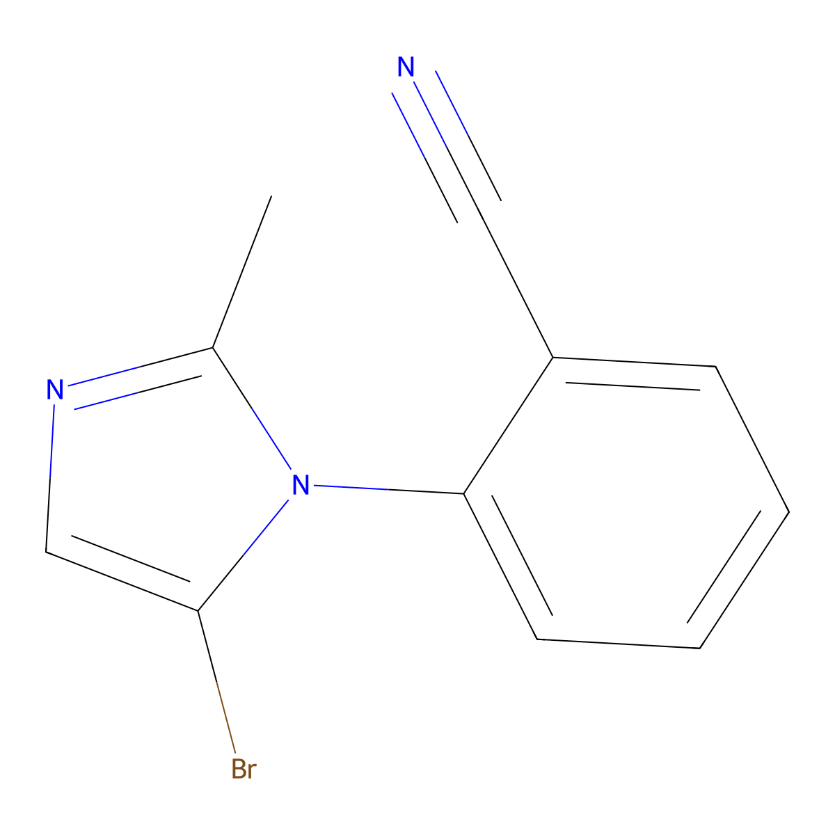2-(5-bromo-2-methyl-1H-imidazol-1-yl)benzonitrile molecular structure, CAS 2294956-91-3