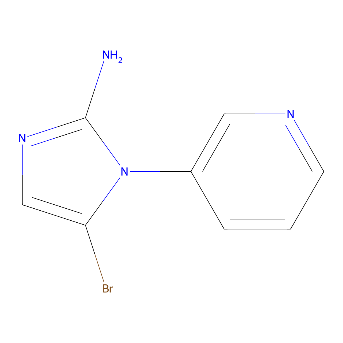 5-bromo-1-(pyridin-3-yl)-1H-imidazol-2-amine molecular structure, CAS 2294956-93-5