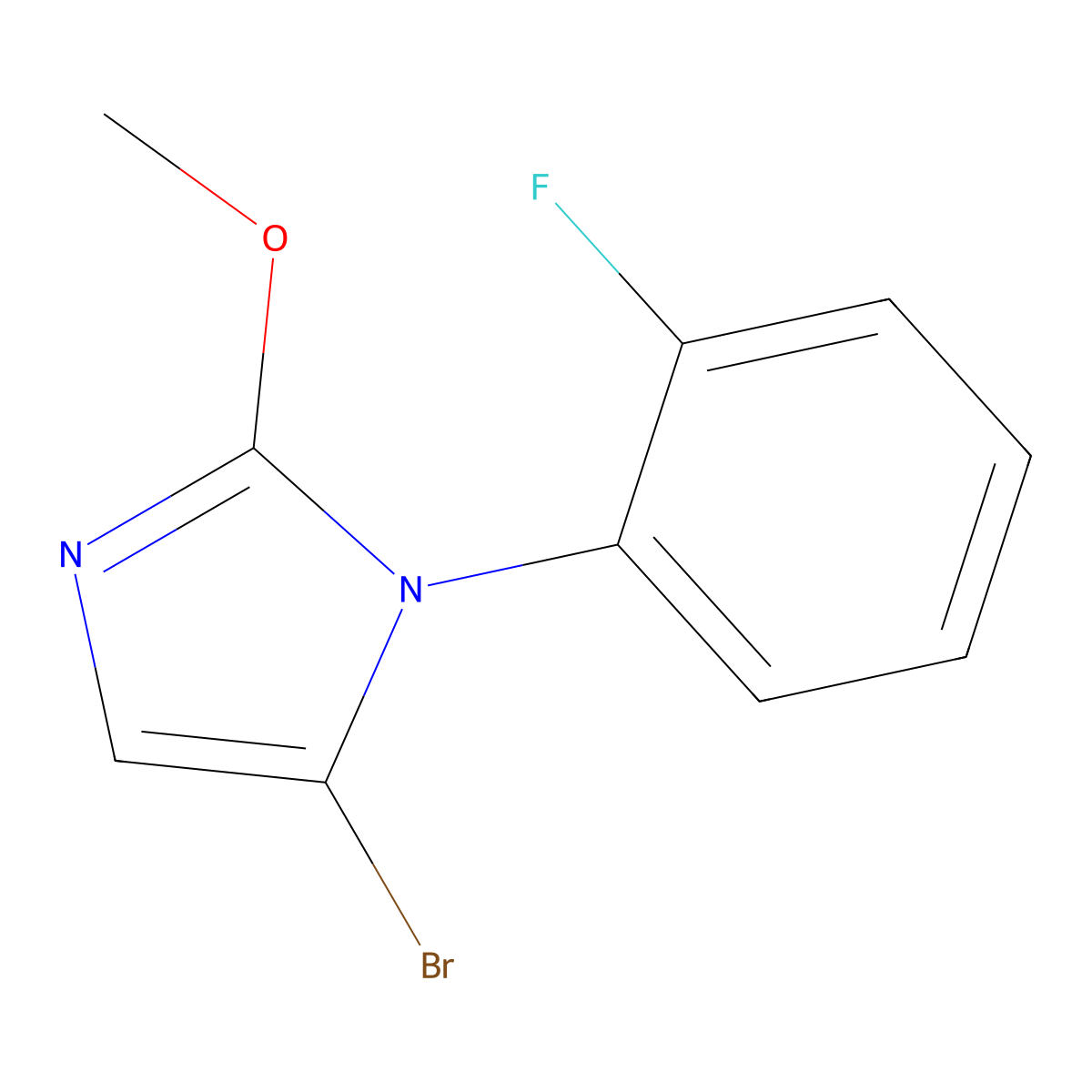 5-bromo-1-(2-fluorophenyl)-2-methoxy-1H-imidazole molecular structure, CAS 2294956-99-1