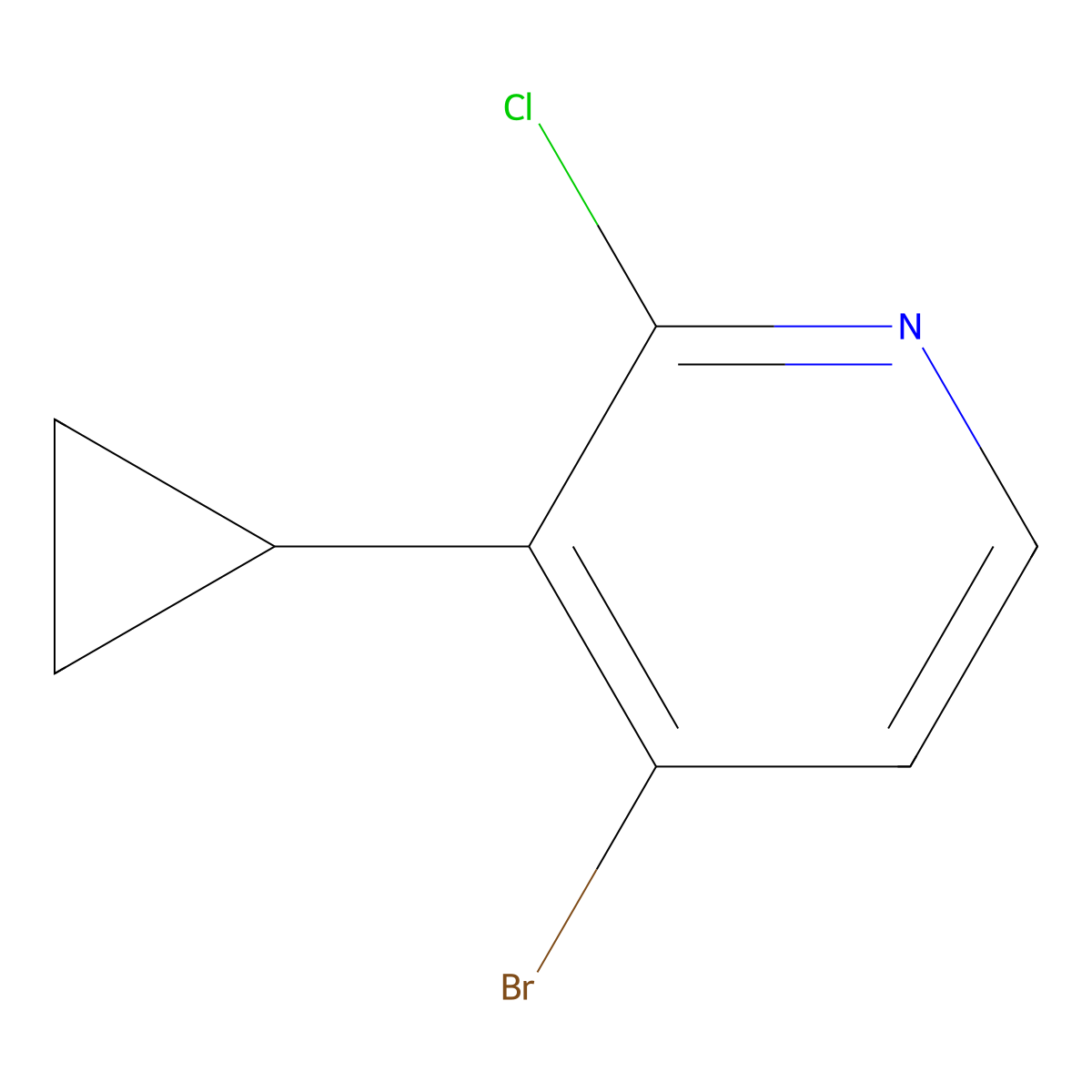 4-Bromo-2-chloro-3-cyclopropylpyridine molecular structure, CAS 2294957-03-0