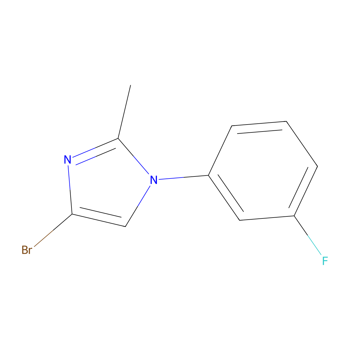 4-bromo-1-(3-fluorophenyl)-2-methyl-1H-imidazole molecular structure, CAS 2294957-04-1