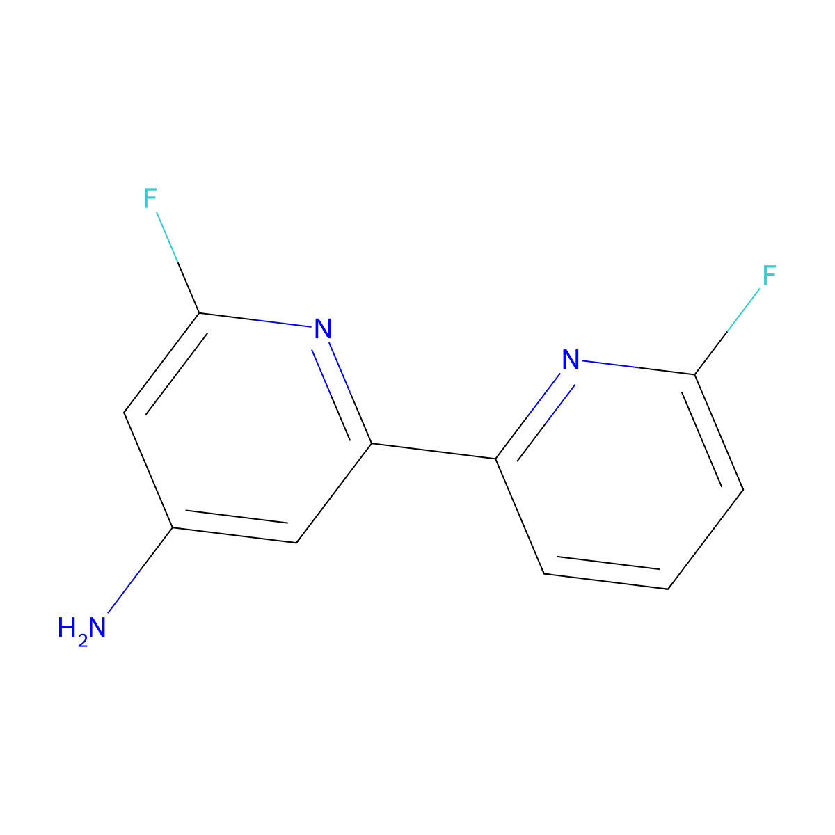 6,6'-Difluoro-[2,2'-bipyridin]-4-amine molecular structure, CAS 2294957-05-2