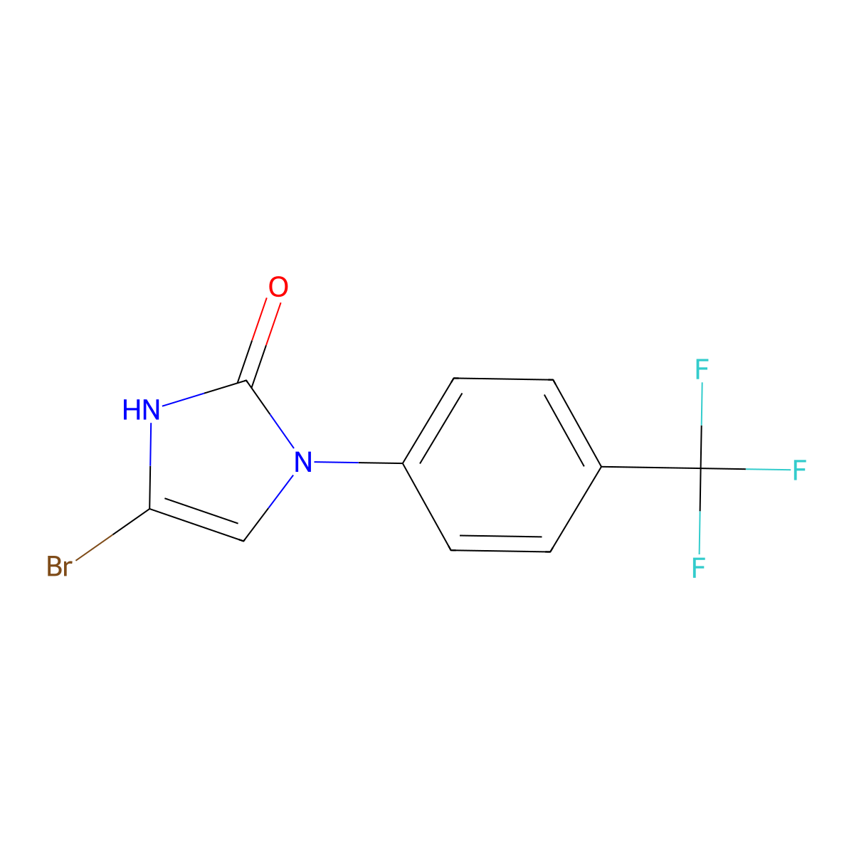 4-bromo-1-(4-(trifluoromethyl)phenyl)-1,3-dihydro-2H-imidazol-2-one molecular structure, CAS 2294957-08-5
