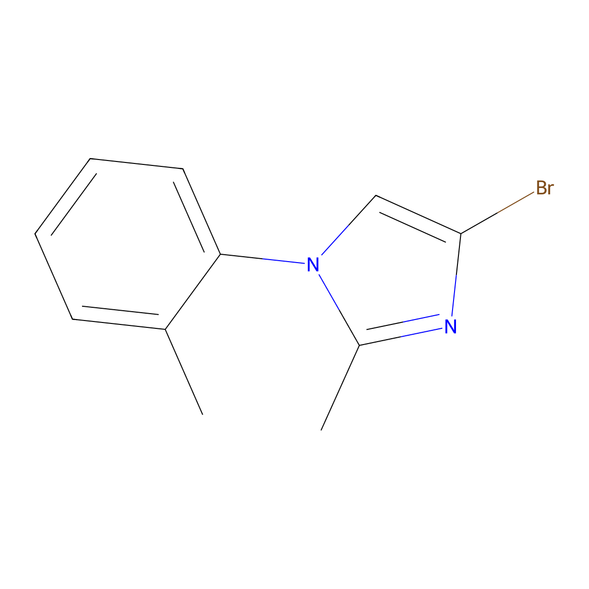 4-bromo-2-methyl-1-(o-tolyl)-1H-imidazole molecular structure, CAS 2294957-09-6