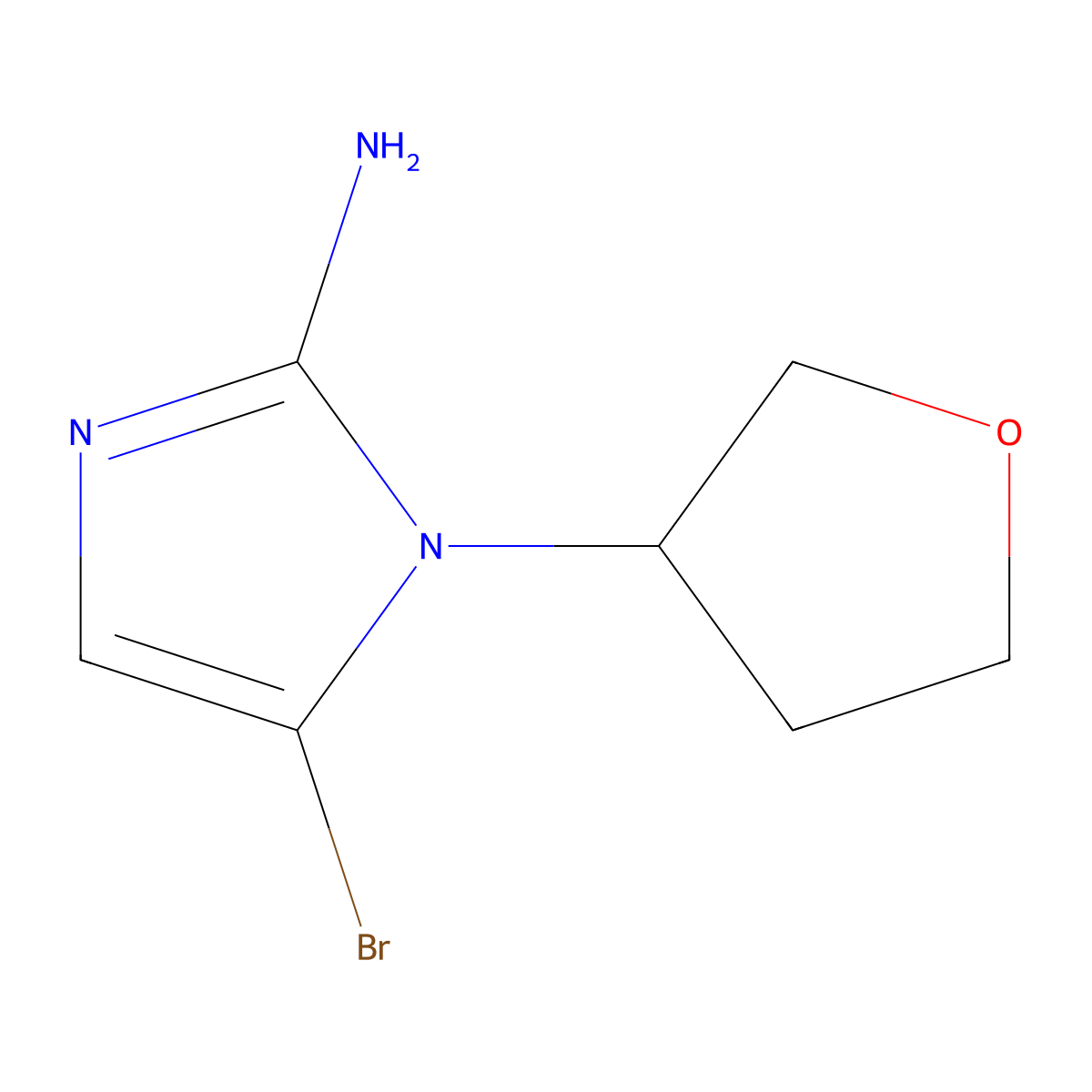 5-bromo-1-(tetrahydrofuran-3-yl)-1H-imidazol-2-amine molecular structure, CAS 2294957-11-0