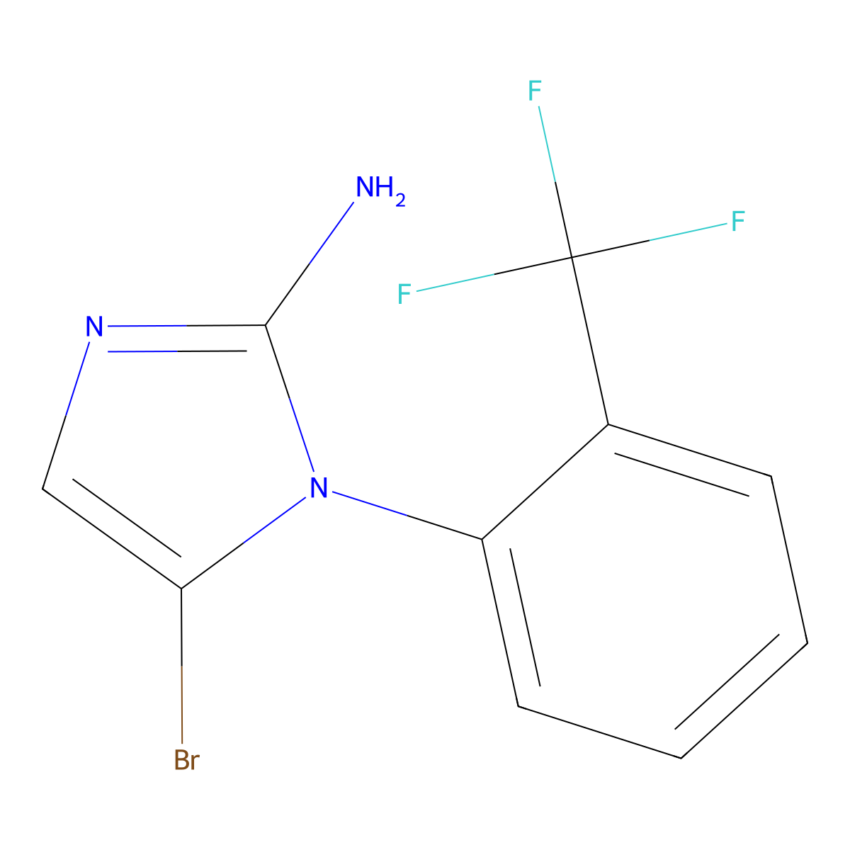 5-bromo-1-(2-(trifluoromethyl)phenyl)-1H-imidazol-2-amine molecular structure, CAS 2294957-14-3