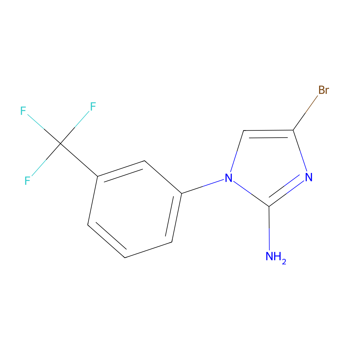4-bromo-1-(3-(trifluoromethyl)phenyl)-1H-imidazol-2-amine molecular structure, CAS 2294957-20-1
