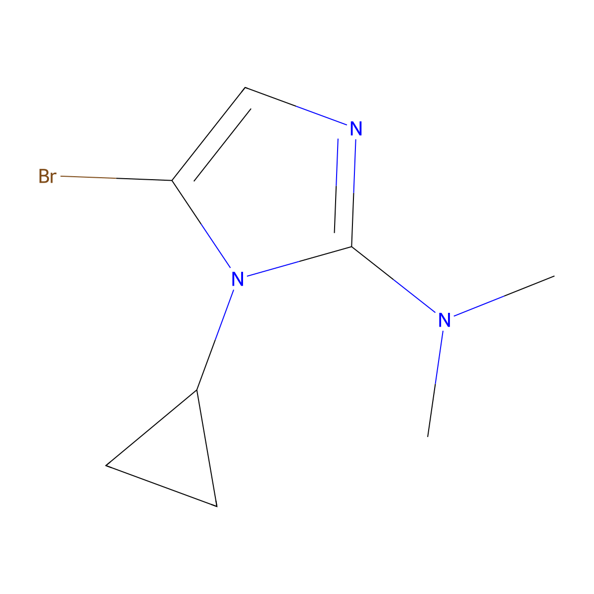 5-bromo-1-cyclopropyl-N,N-dimethyl-1H-imidazol-2-amine molecular structure, CAS 2294957-23-4