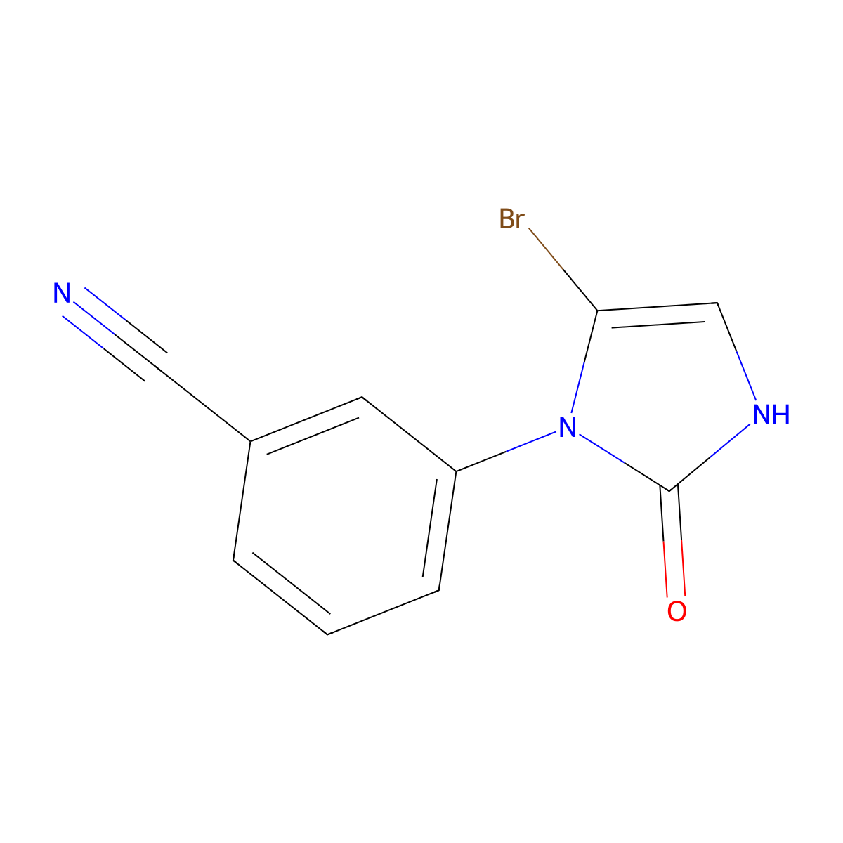 3-(5-bromo-2-oxo-2,3-dihydro-1H-imidazol-1-yl)benzonitrile molecular structure, CAS 2294957-28-9