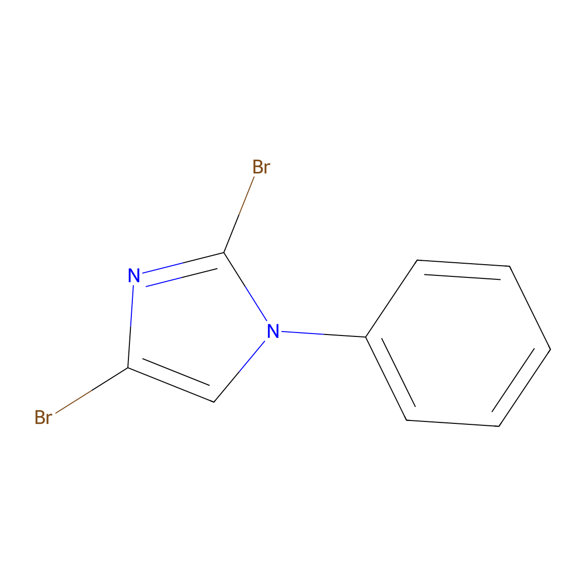 2,4-dibromo-1-phenyl-1H-imidazole molecular structure, CAS 2294957-31-4
