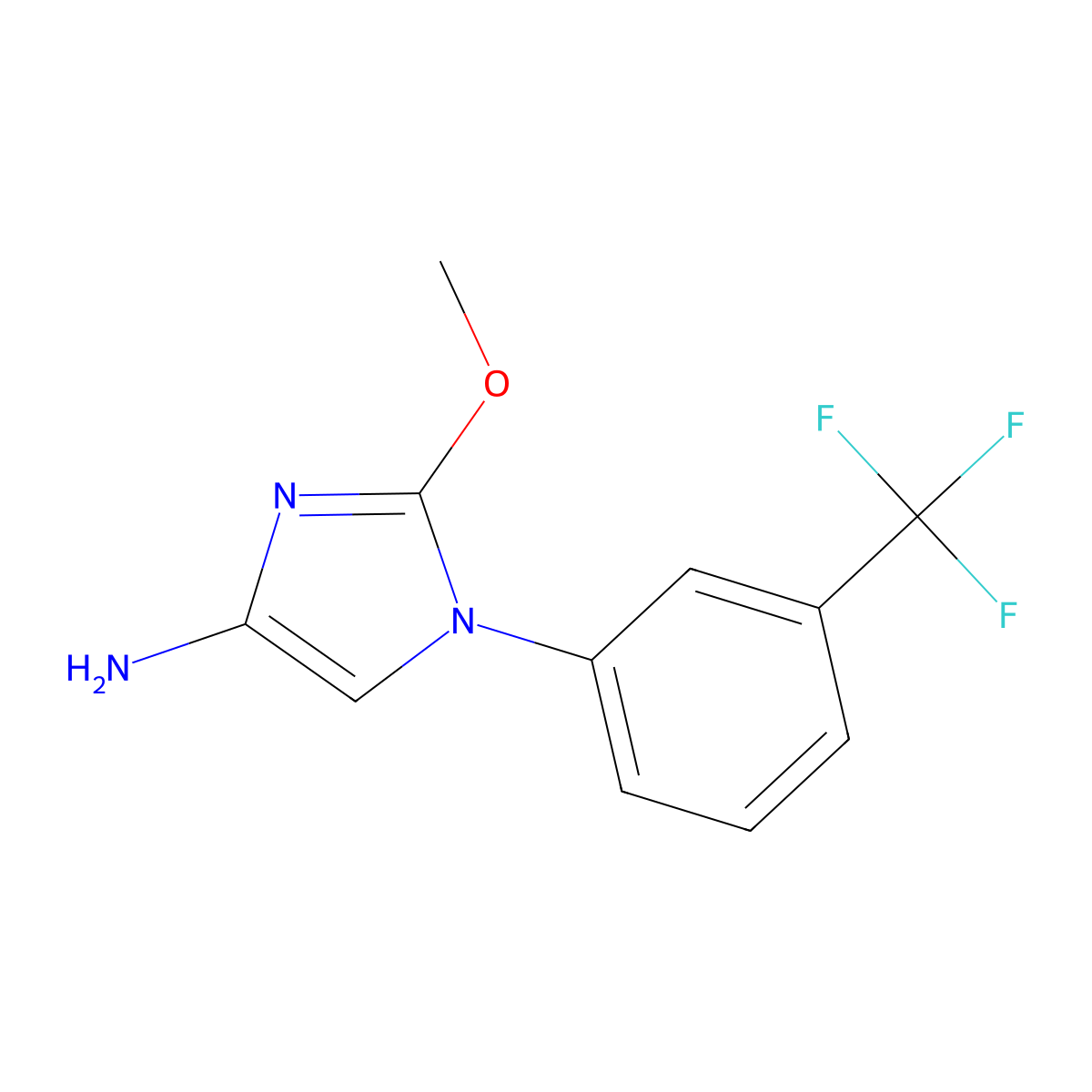 2-methoxy-1-(3-(trifluoromethyl)phenyl)-1H-imidazol-4-amine molecular structure, CAS 2294957-33-6