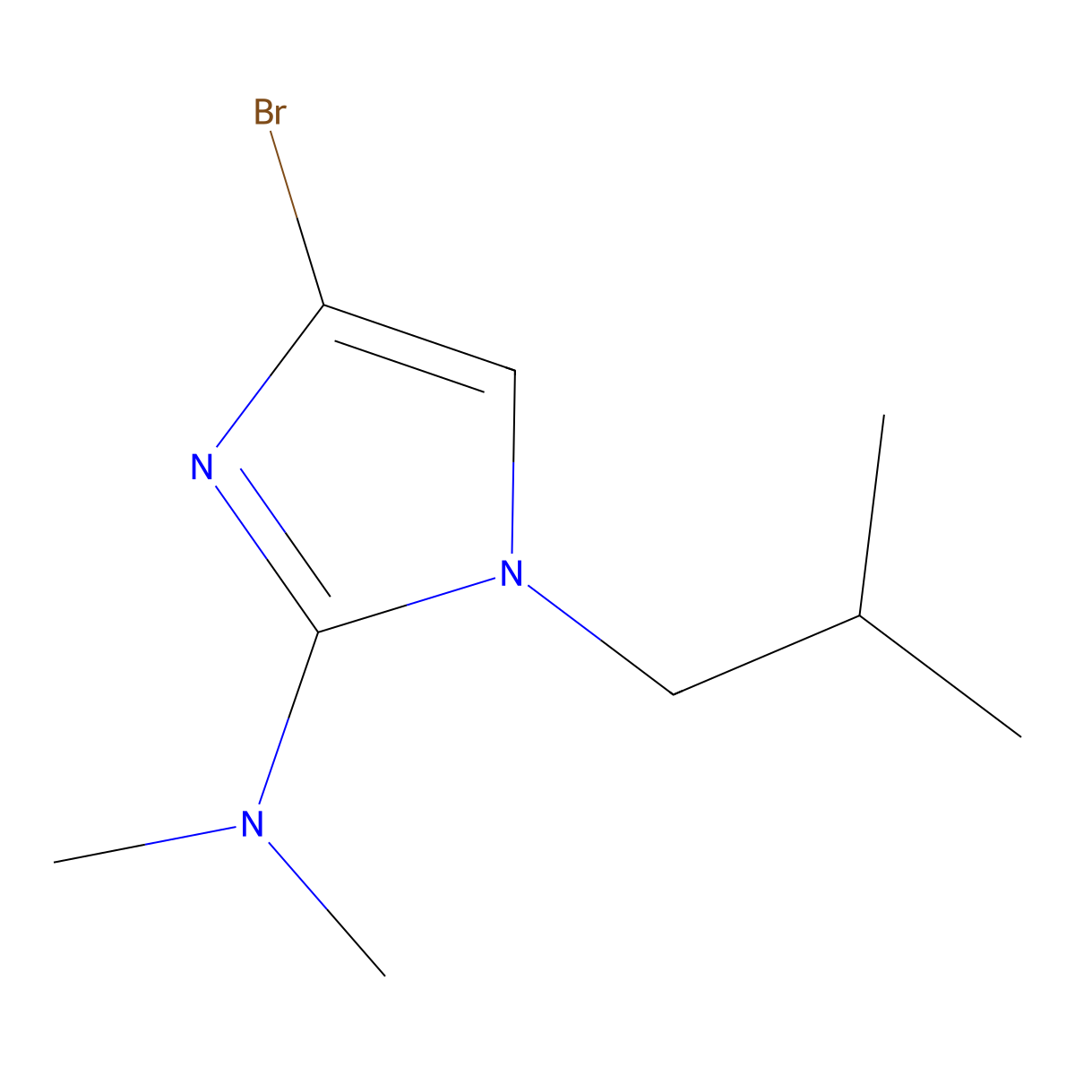 4-bromo-1-isobutyl-N,N-dimethyl-1H-imidazol-2-amine molecular structure, CAS 2294957-34-7