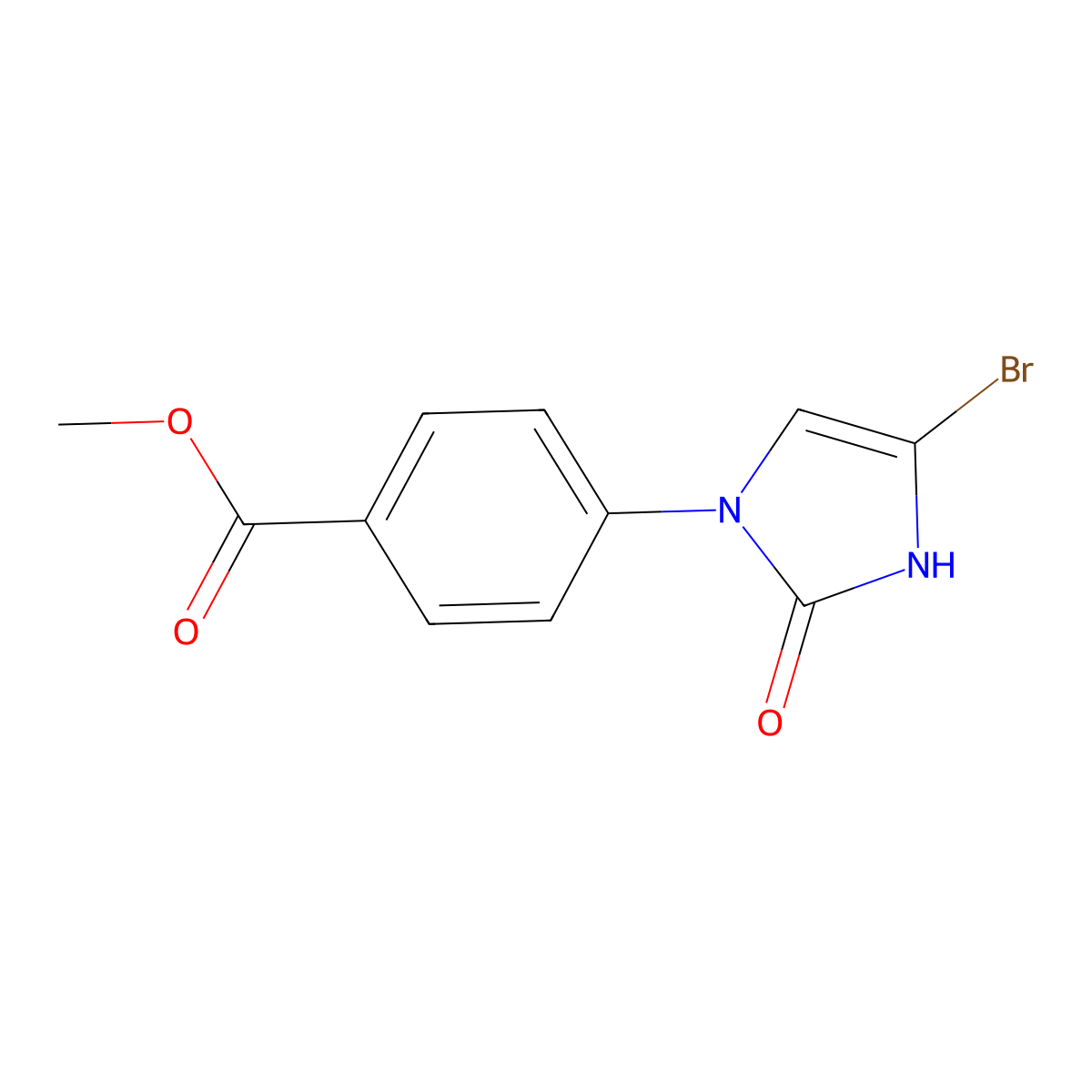 methyl 4-(4-bromo-2-oxo-2,3-dihydro-1H-imidazol-1-yl)benzoate molecular structure, CAS 2294957-35-8