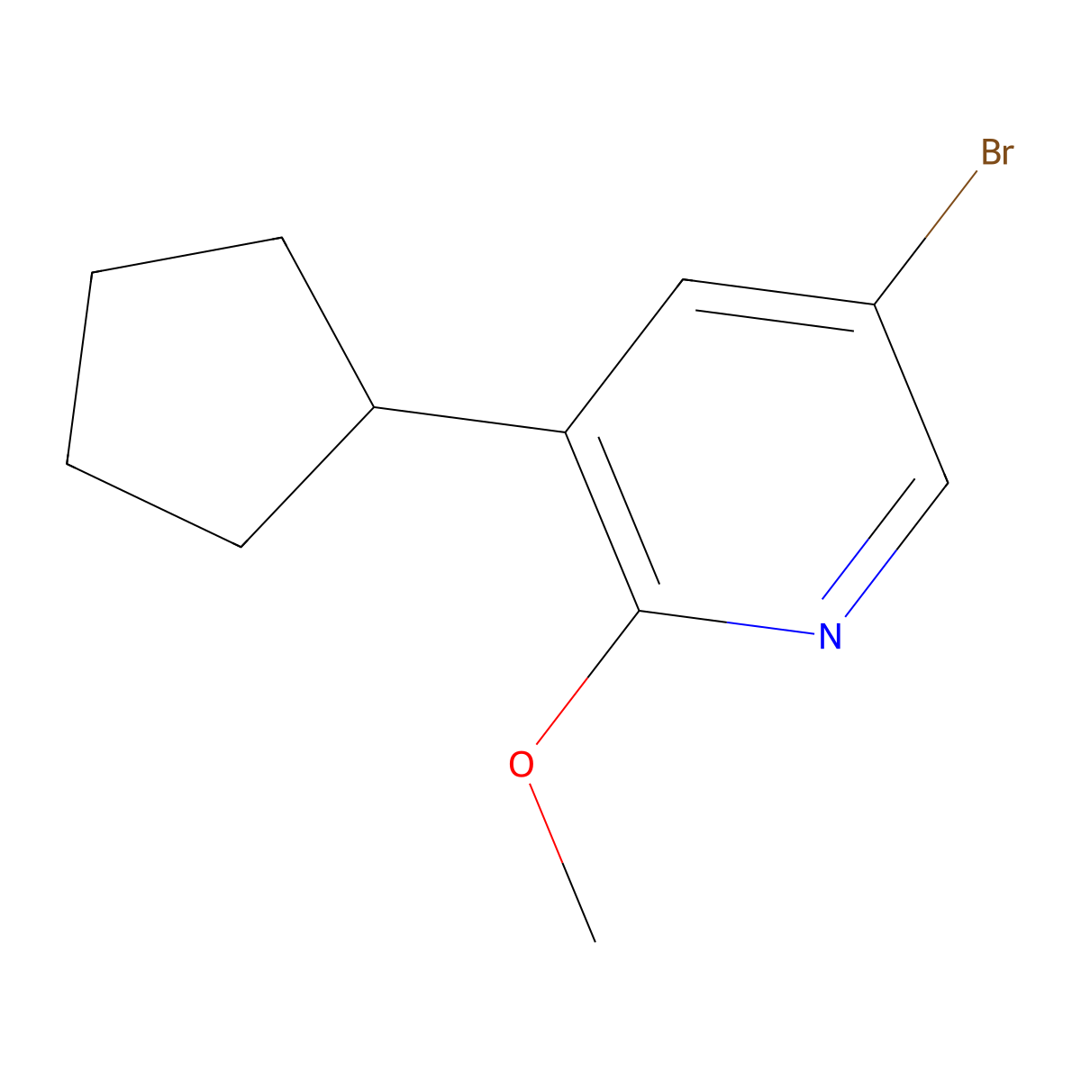 5-Bromo-3-cyclopentyl-2-methoxypyridine molecular structure, CAS 2294957-42-7