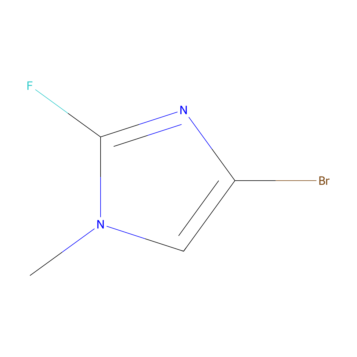 4-bromo-2-fluoro-1-methyl-1H-imidazole molecular structure, CAS 2294957-44-9