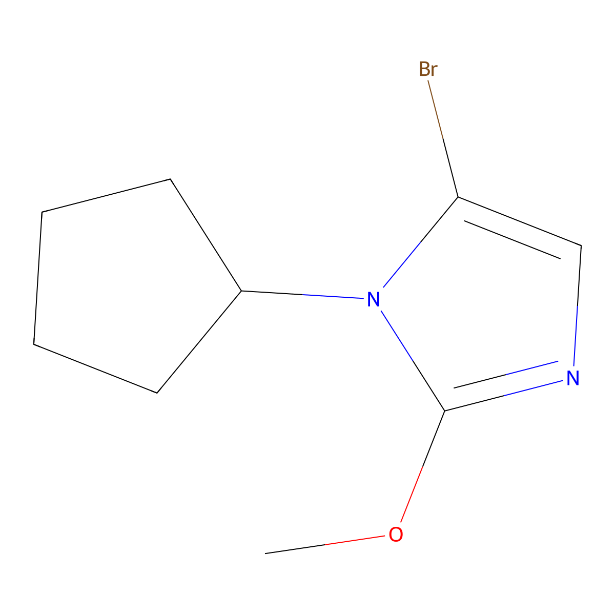 5-bromo-1-cyclopentyl-2-methoxy-1H-imidazole molecular structure, CAS 2294957-53-0