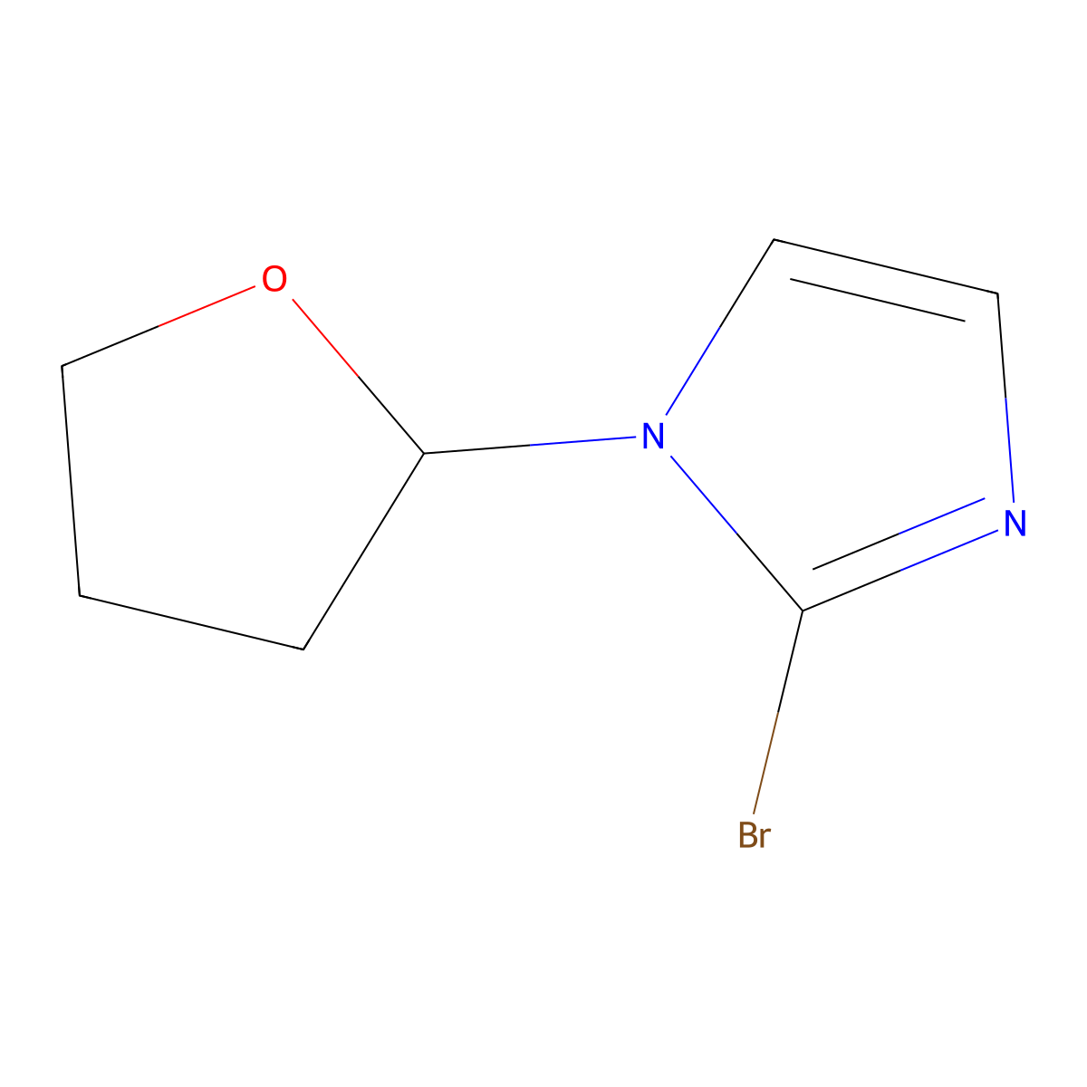 2-bromo-1-(tetrahydrofuran-2-yl)-1H-imidazole molecular structure, CAS 2294957-54-1