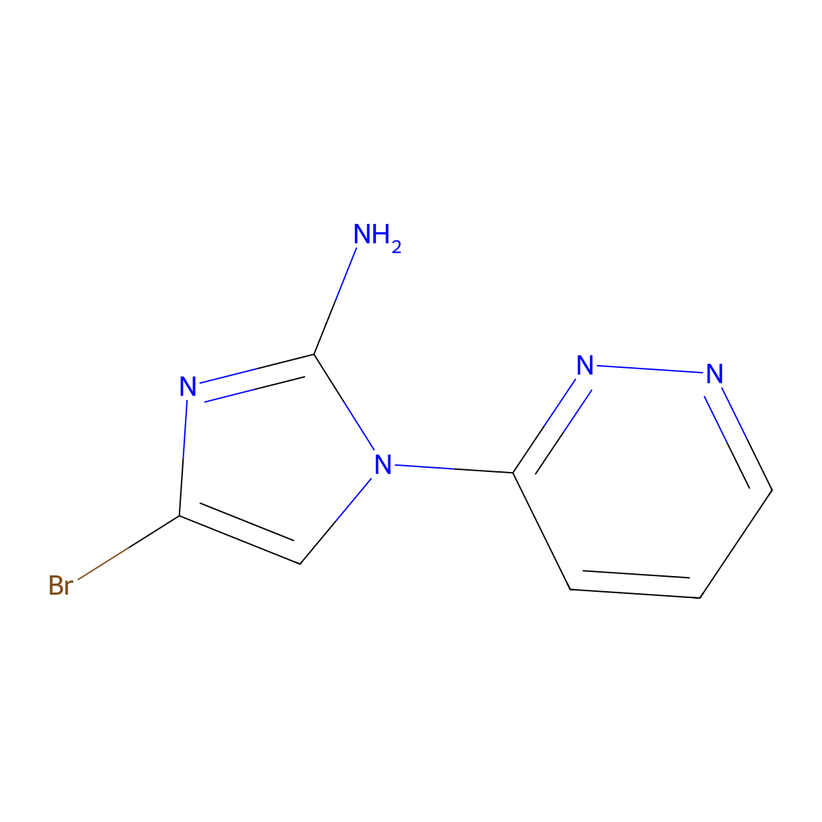 4-bromo-1-(pyridazin-3-yl)-1H-imidazol-2-amine molecular structure, CAS 2294957-55-2