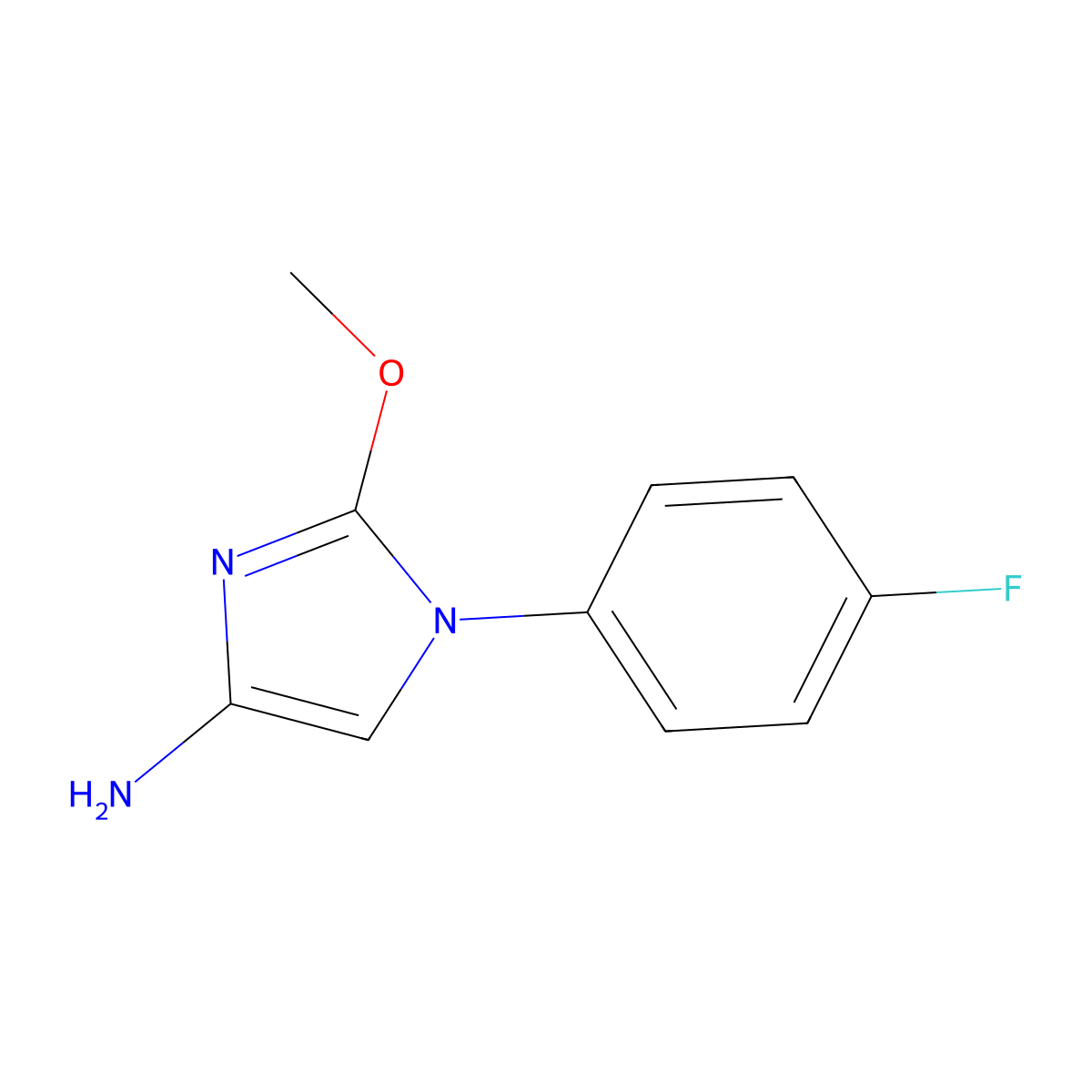 1-(4-fluorophenyl)-2-methoxy-1H-imidazol-4-amine molecular structure, CAS 2294957-59-6