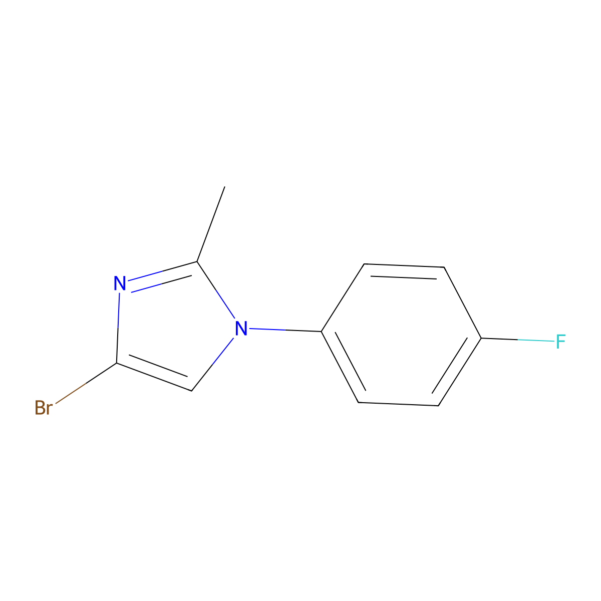 4-bromo-1-(4-fluorophenyl)-2-methyl-1H-imidazole molecular structure, CAS 2294957-62-1